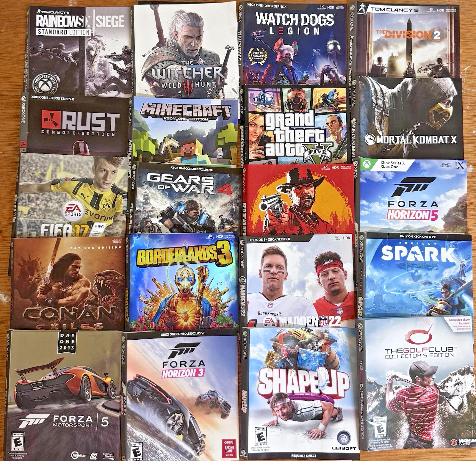 ASSORTED XBOX ONE COVER ART – 20 TOTAL