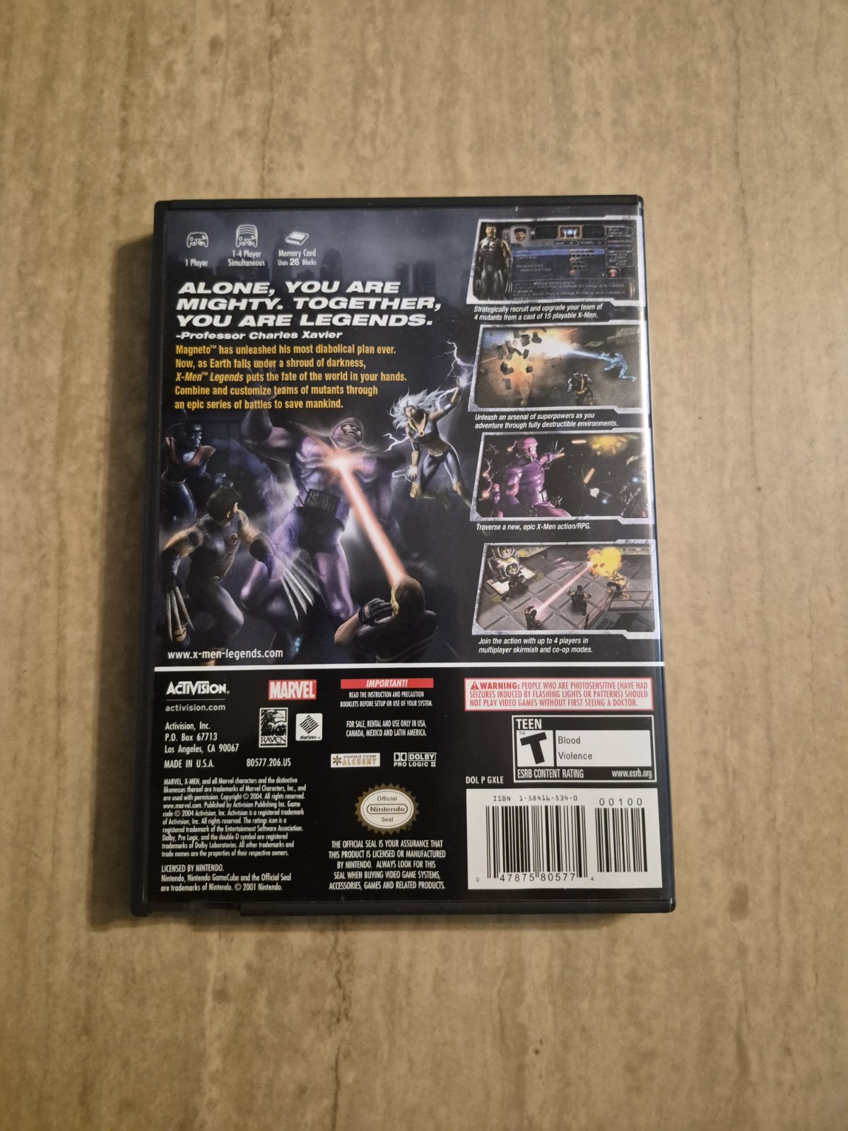 X-Men Legends Nintendo GameCube Complete CIB w Manual, Tested & Working