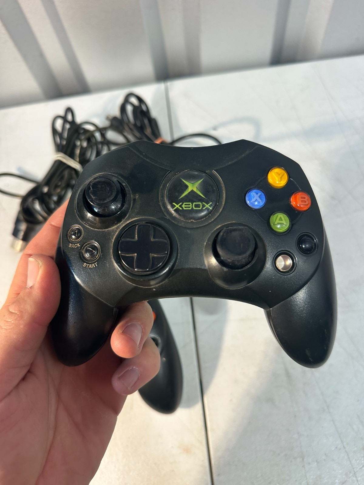 Lot of 2 Microsoft Xbox Controller S Wired Gamepad X08-69573 Bundle WORKING