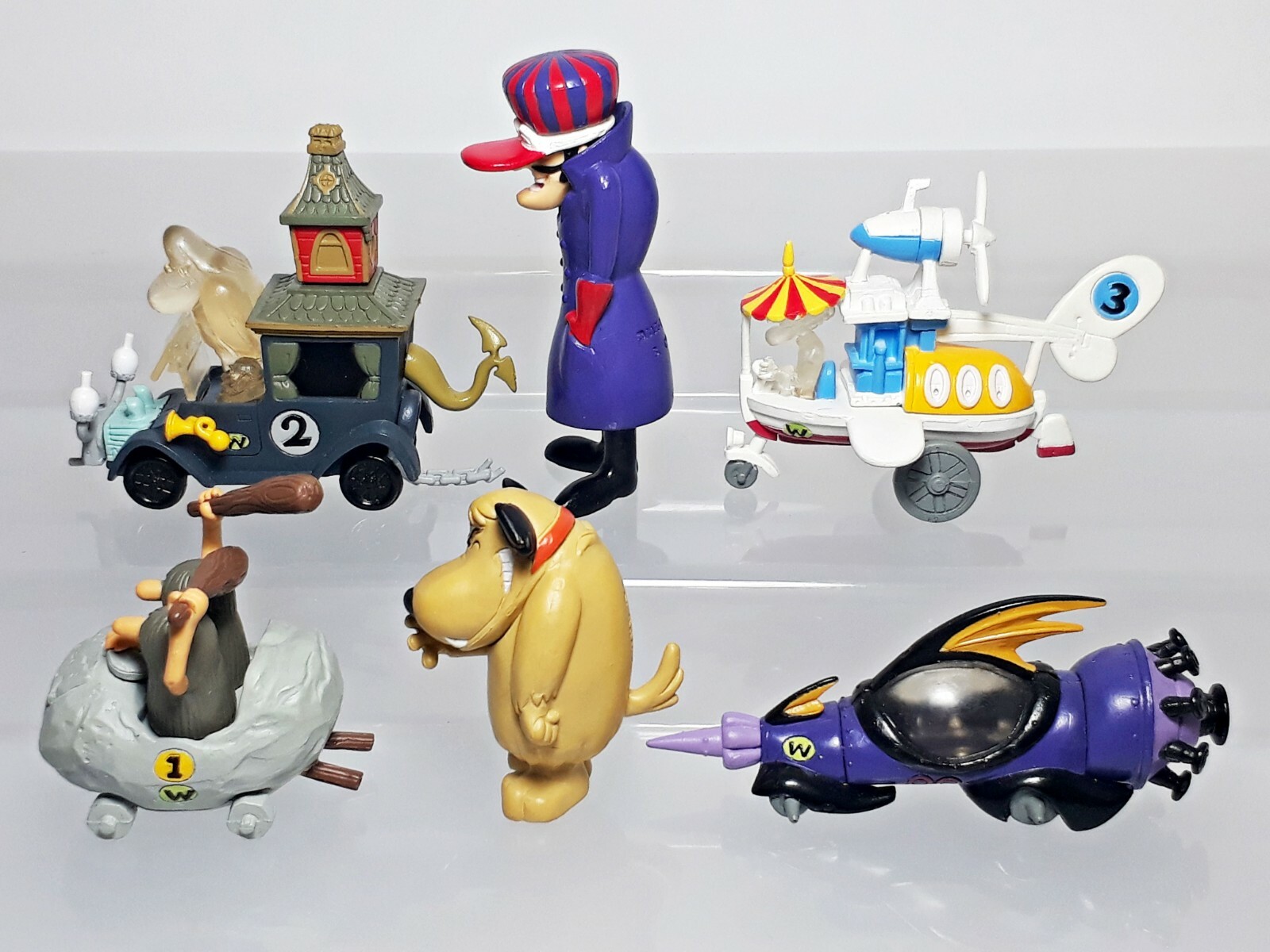 Wacky Races Vehicle Figure Set (6) Bandai HG Mean Machine Creepy Coupe 1.3-2.9″