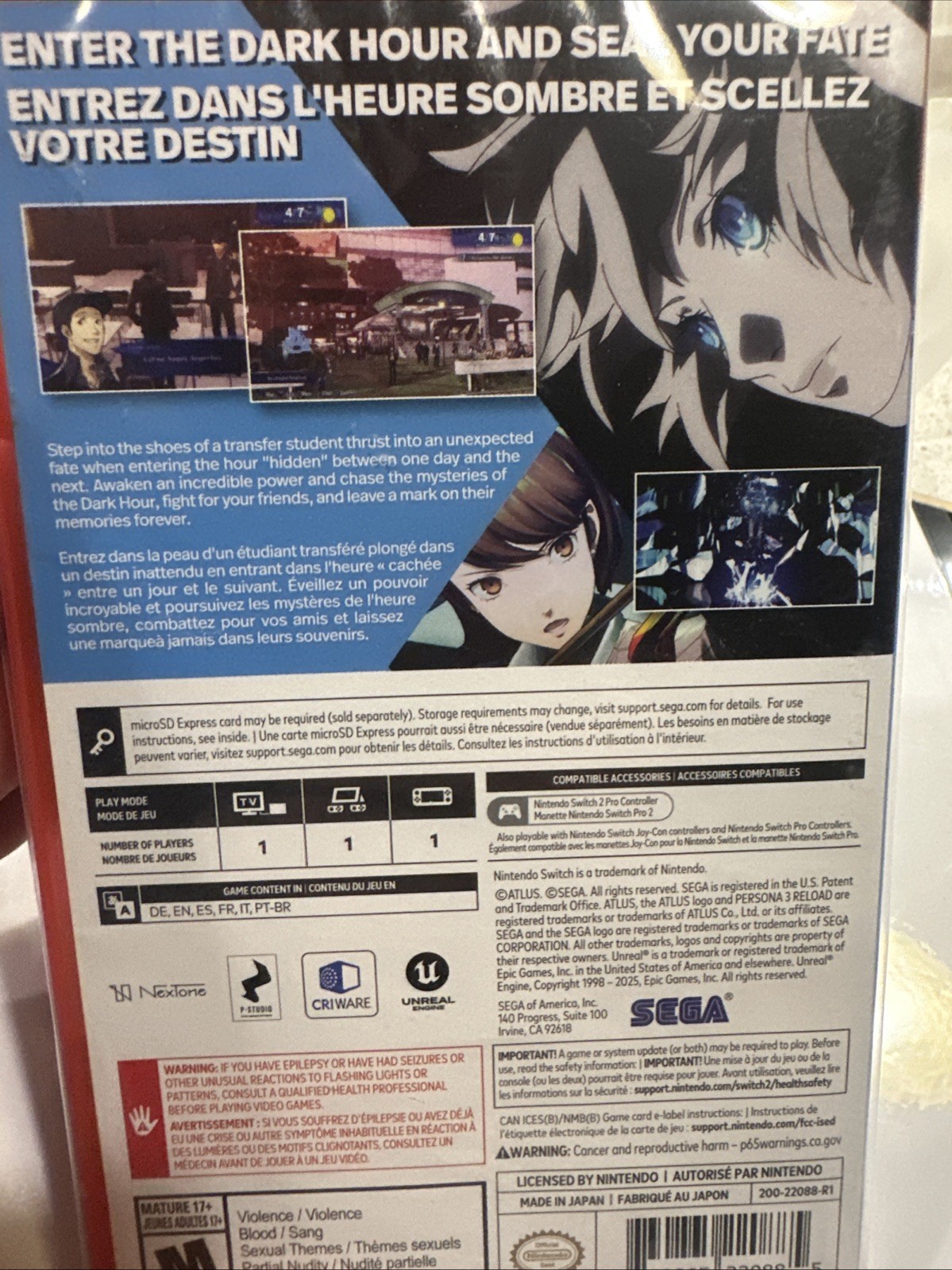 P3 Persona 3 Reload Nintendo Switch 2