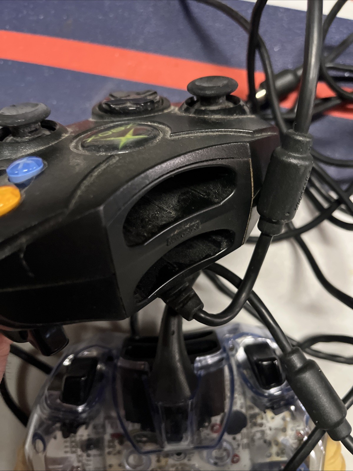 Original Xbox OEM Controller S Type Black X08-69873 + Mad Catz Turbo