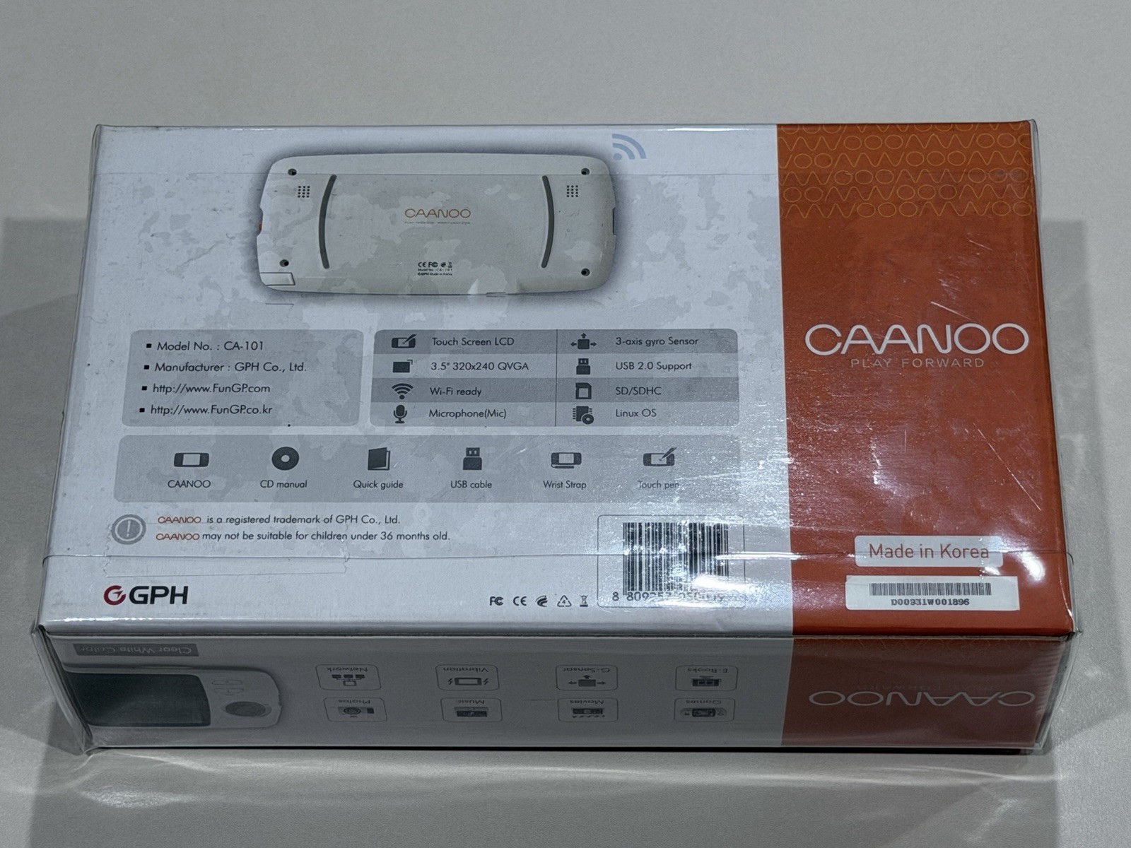 ULTRA RARE SEALED GPH CAANOO Korean Made Korea Handheld Portable Console NEW