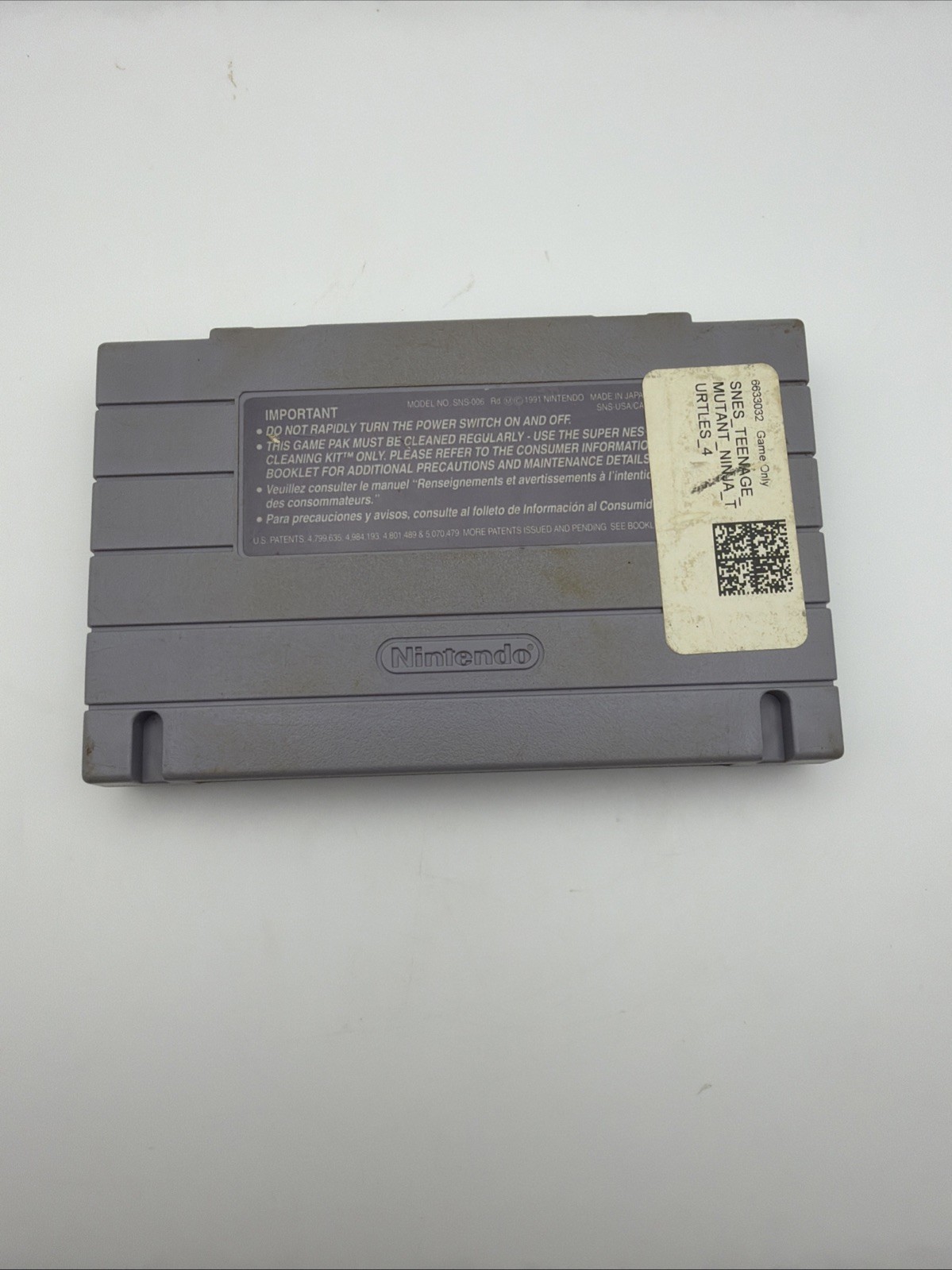 Konami TMNT IV: Turtles in Time (Teenage Mutant Ninja Turtles) SNES (Tested)
