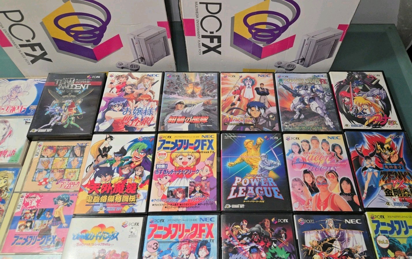 GAME COLLECTION 2 PC-FX Consoles In Box + OVER 25 GAMES Some R RARE GAMES READ!