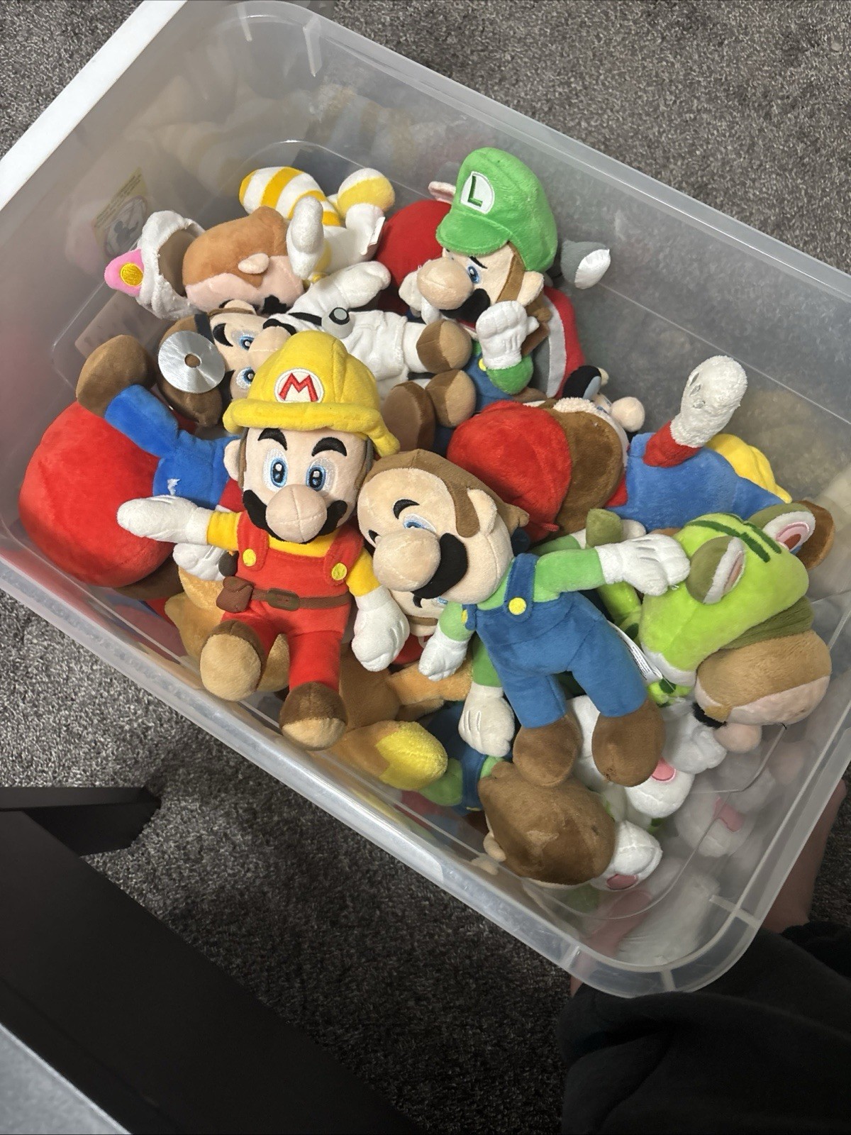 Super Mario Bros. Plush Doll Lot Mario Luigi Toad Waluigi Wario