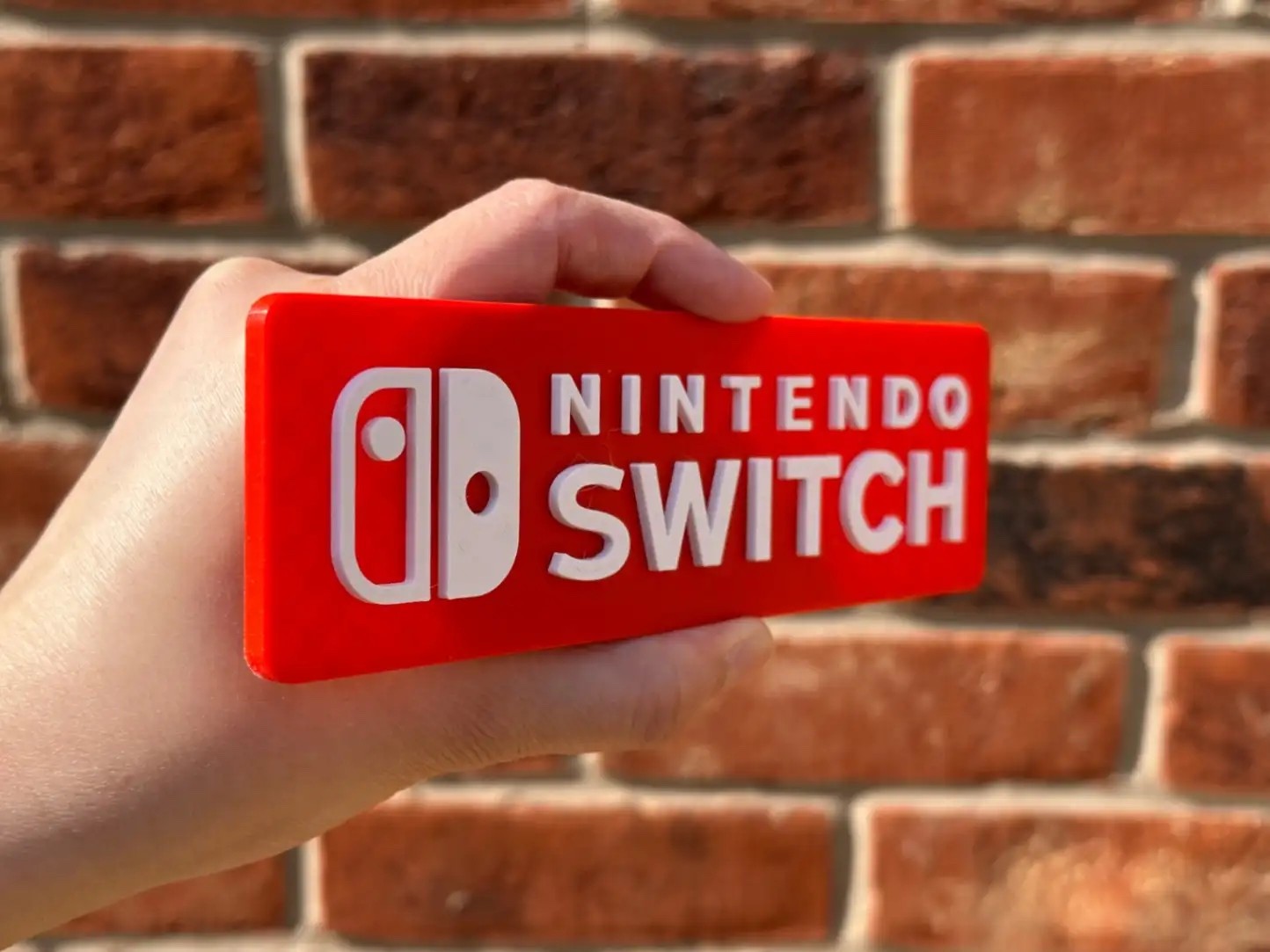 Nintendo Switch Sign 3D Printed Logo Game Room Decor Collectible Shelf Display