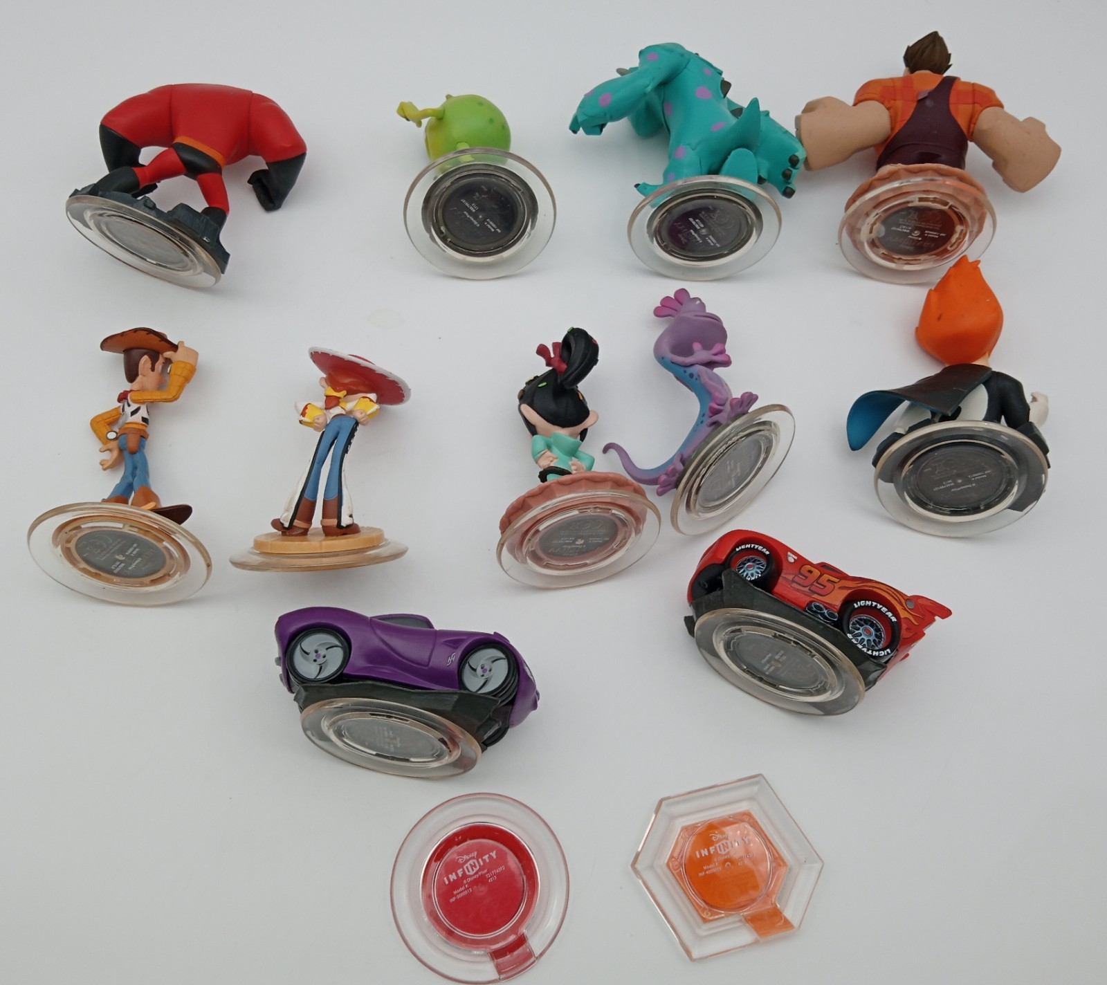 Mix Disney/Pixar Infinity Character Figures – Cars/Discs/Portal Base Lot Of 14
