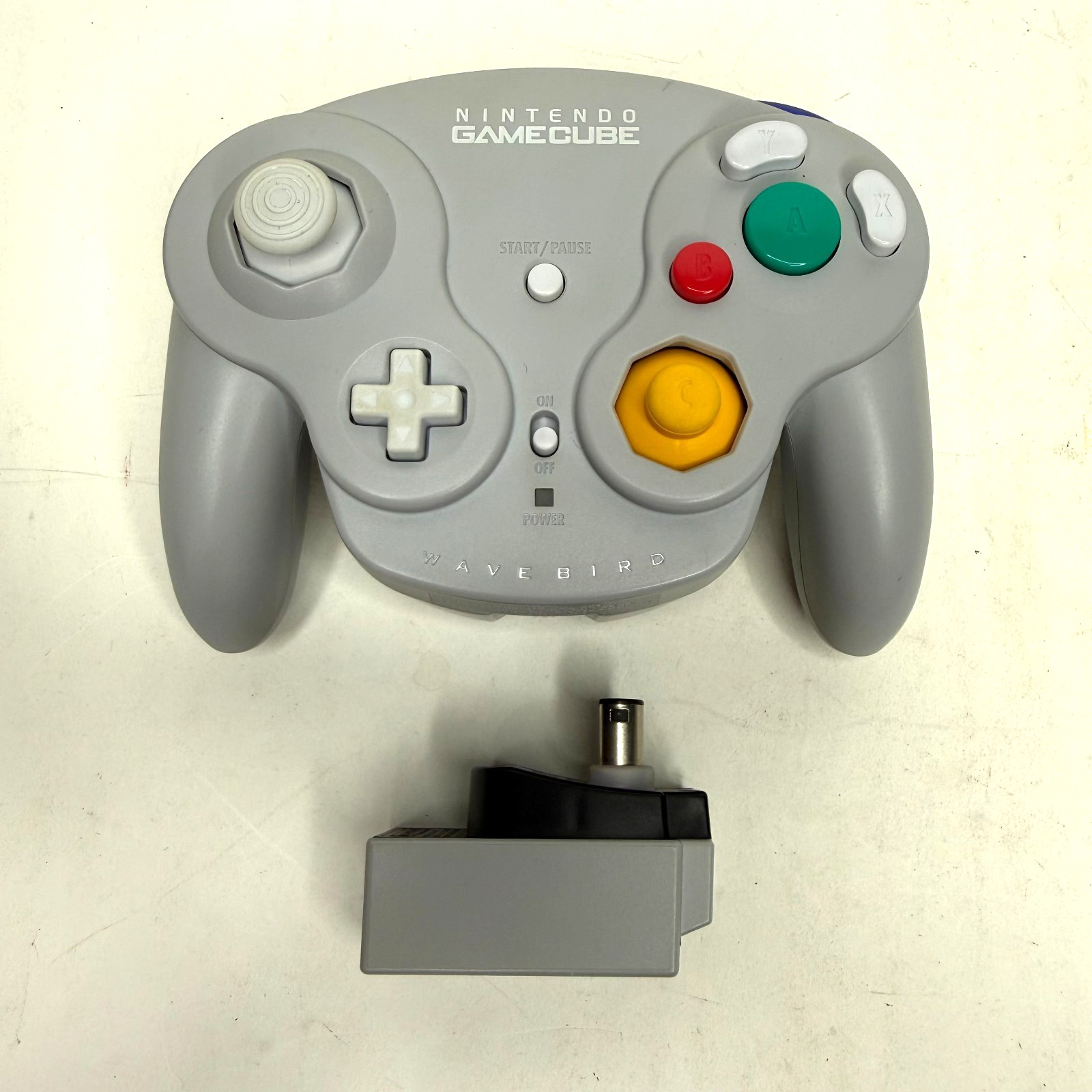 Nintendo Gamecube Platinum Wireless Wavebird Controller w/ Receiver Genuine! OEM