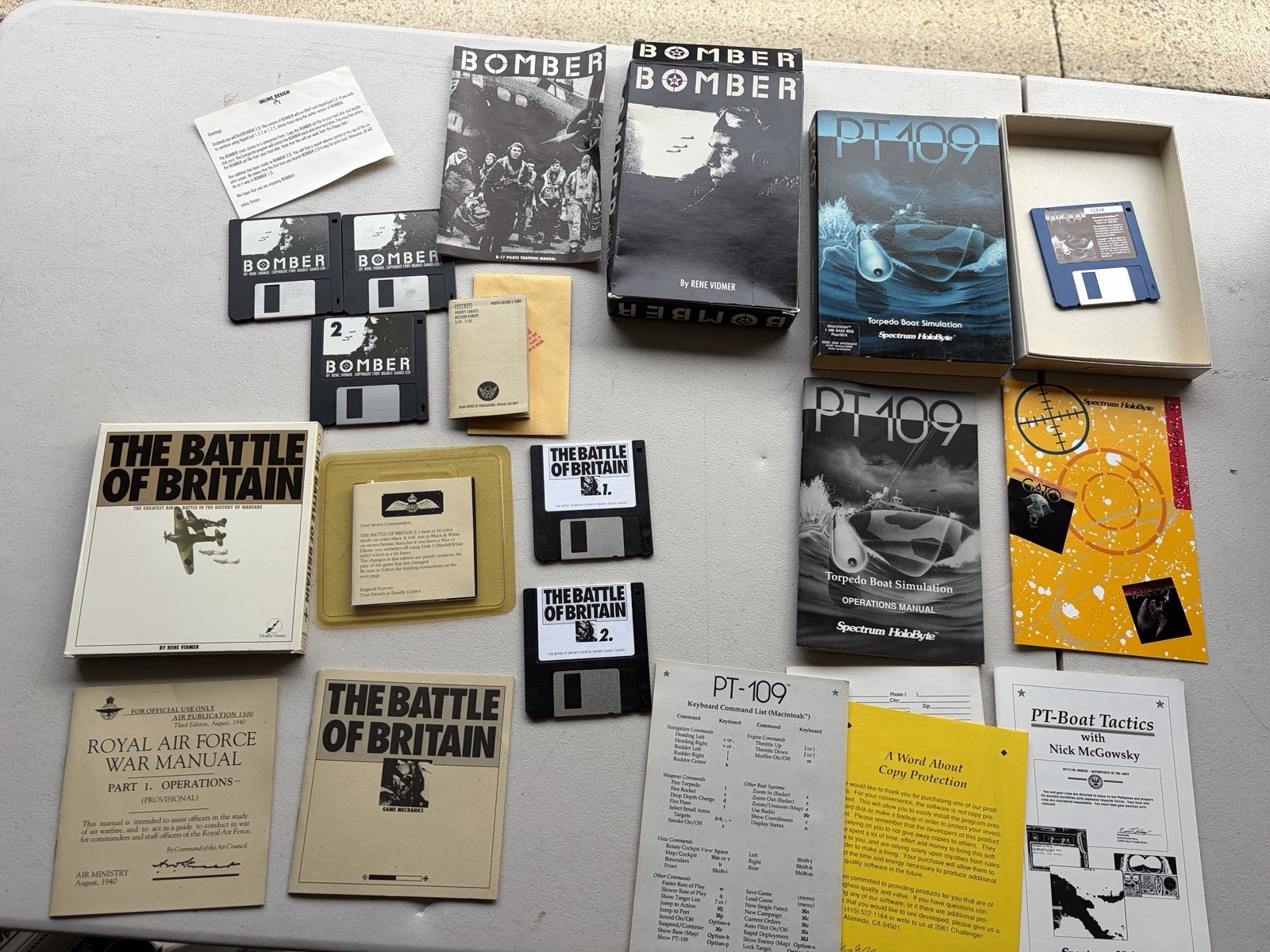 Apple Macintosh PC Big Box Computer Game Mac: Warlock, PT109, Bomber, Etc Lot