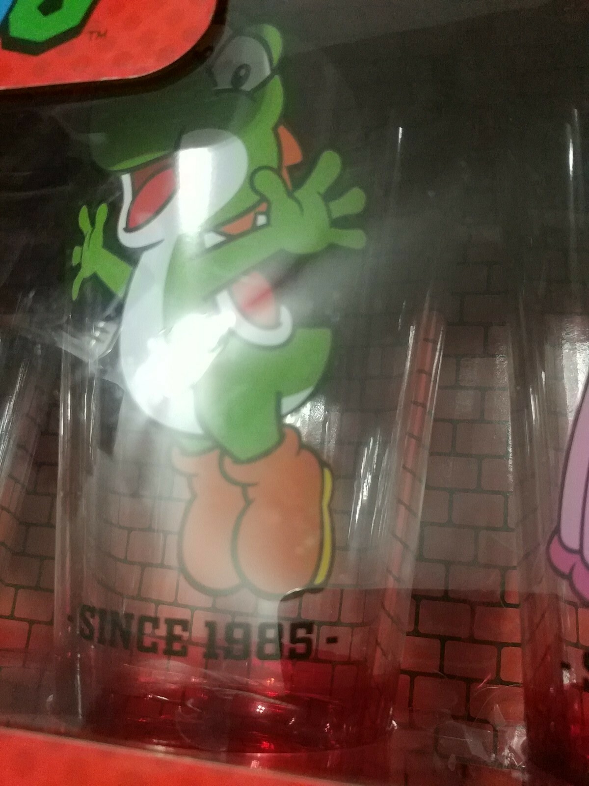 Nintendo Super Mario 4 Piece Pint (16 oz) Glass Set-New-Mario/Luigi/Yoshi/Peach