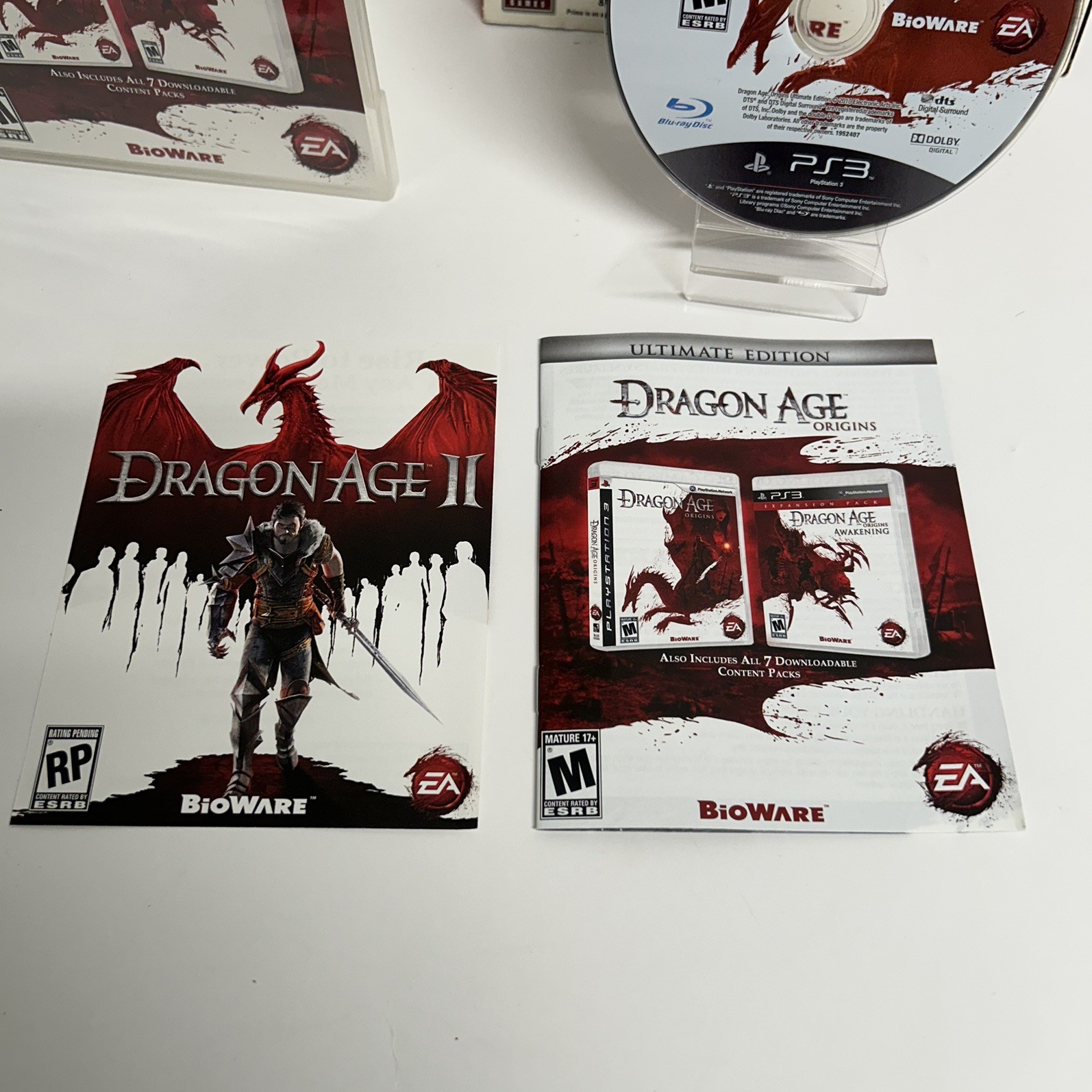Dragon Age: Origins (Sony Playstation 3, 2009) PS3 CIB W/ Official Game Guide