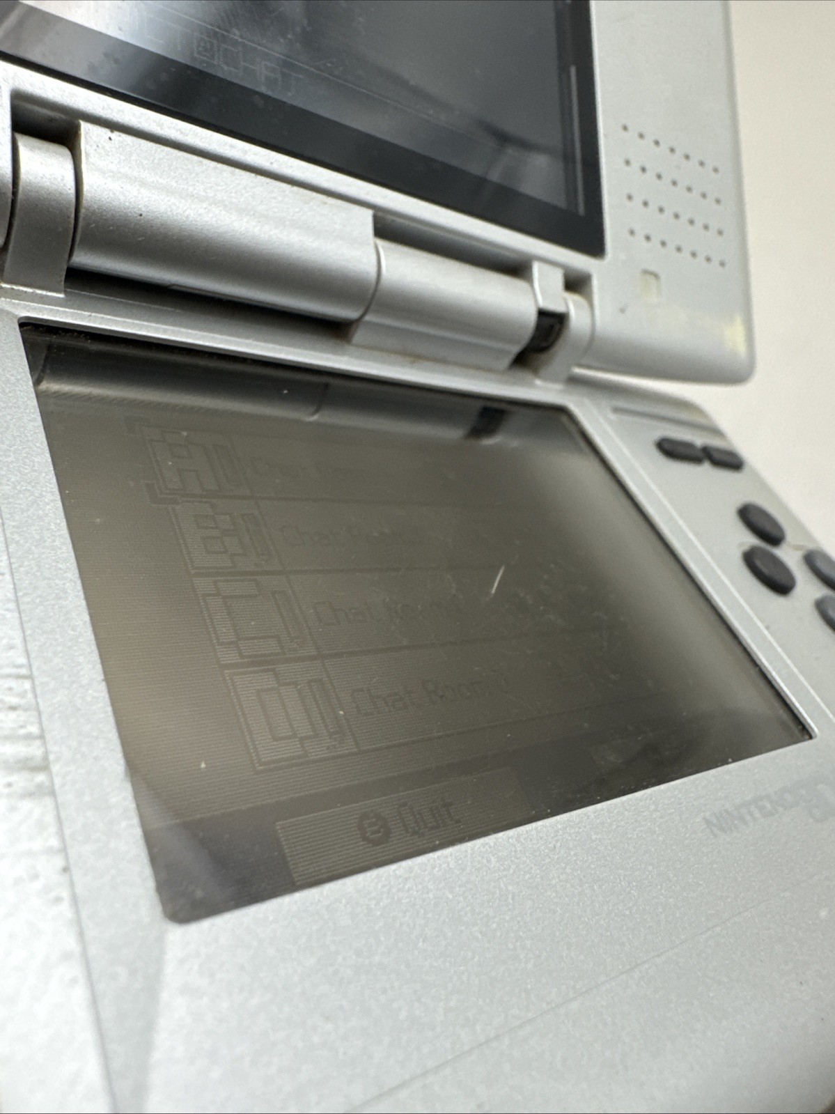 Nintendo DS Silver System Tested & Working – Fat Original – Cracked Hinge