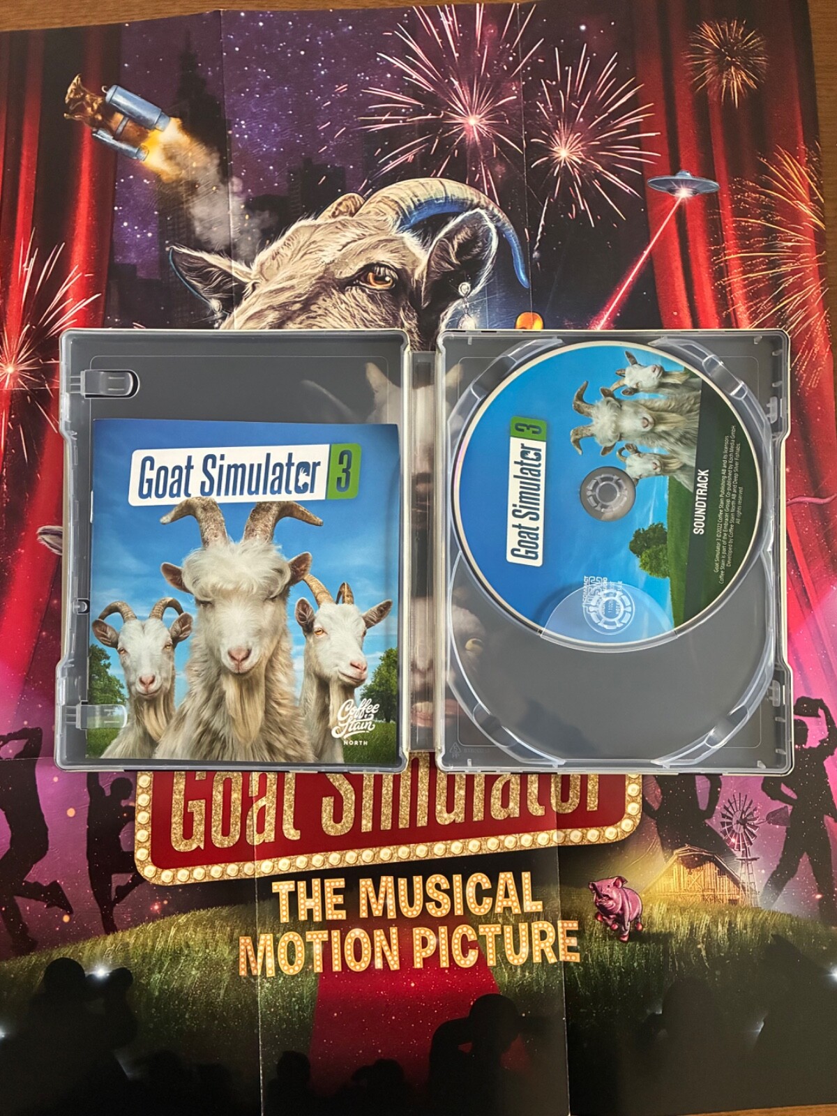 GOAT SIMULATOR 3 IN A BOX EDITION PLUSHY SOUNDTRACK MAP POSTCARDS STEELBOOK NEW