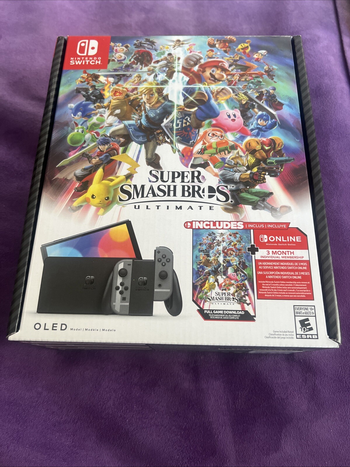 Nintendo Switch (OLED Model) Super Smash Bros. Ultimate Bundle Console Gray NEW