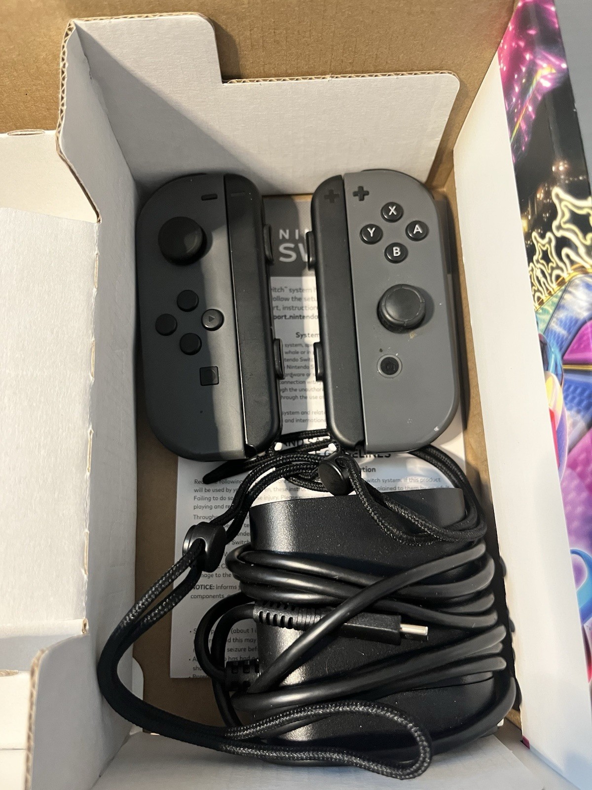 Nintendo Switch 32gb/128gb Console Black Mario Kart 8 Bundle New Joycons No Game