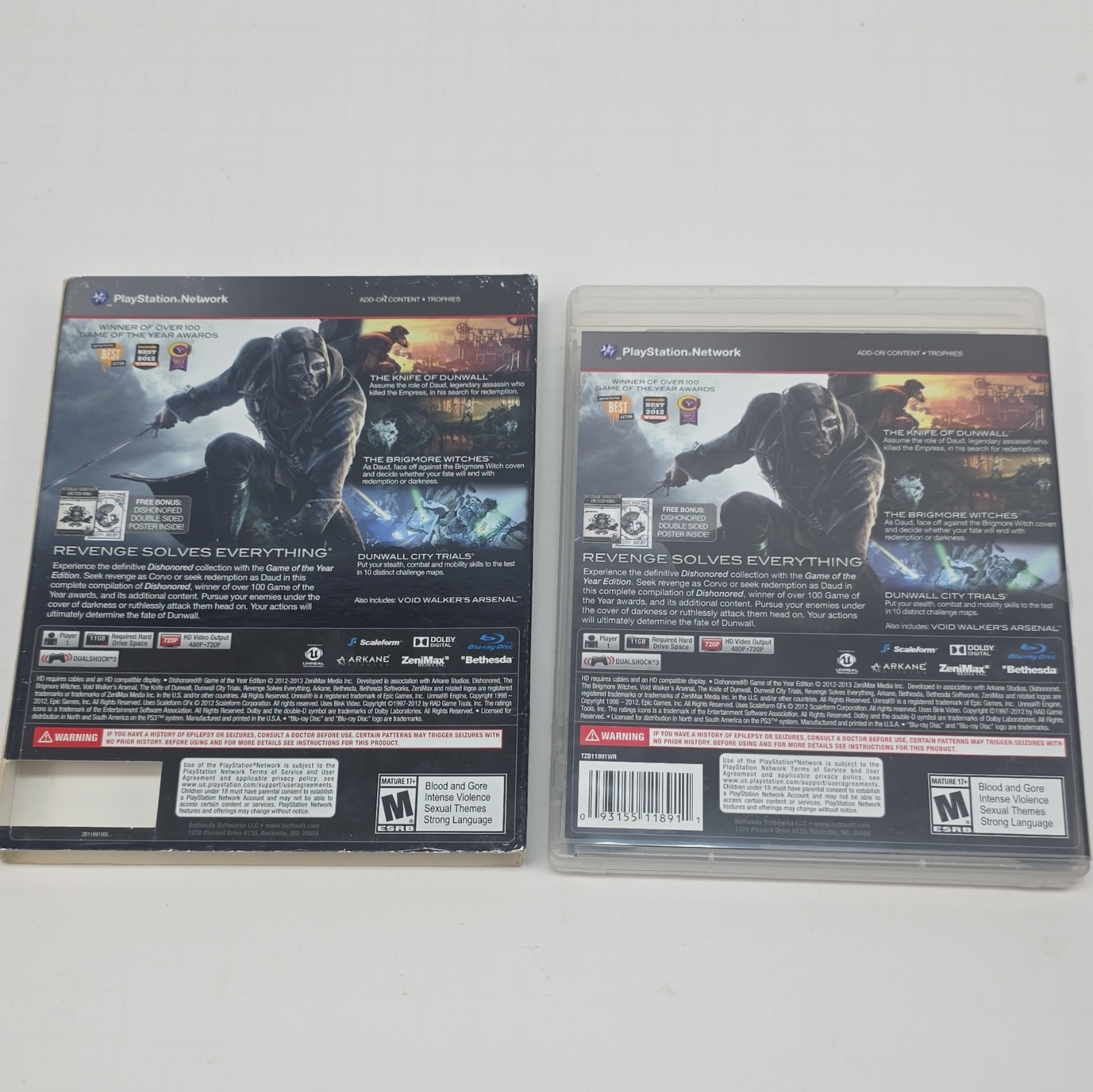Dishonored GOTY Edition (Sony PlayStation 3) M Action Adventure NTSC-U/C Manual