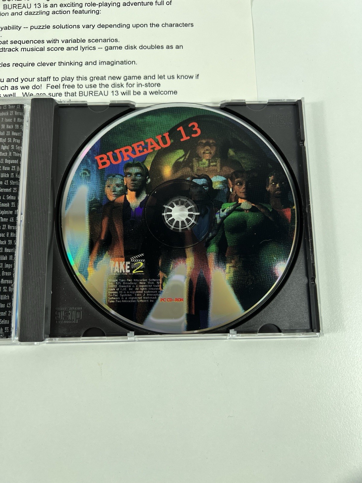 Bureau 13 Big Box PC CD-ROM Take Two Interactive, 1995