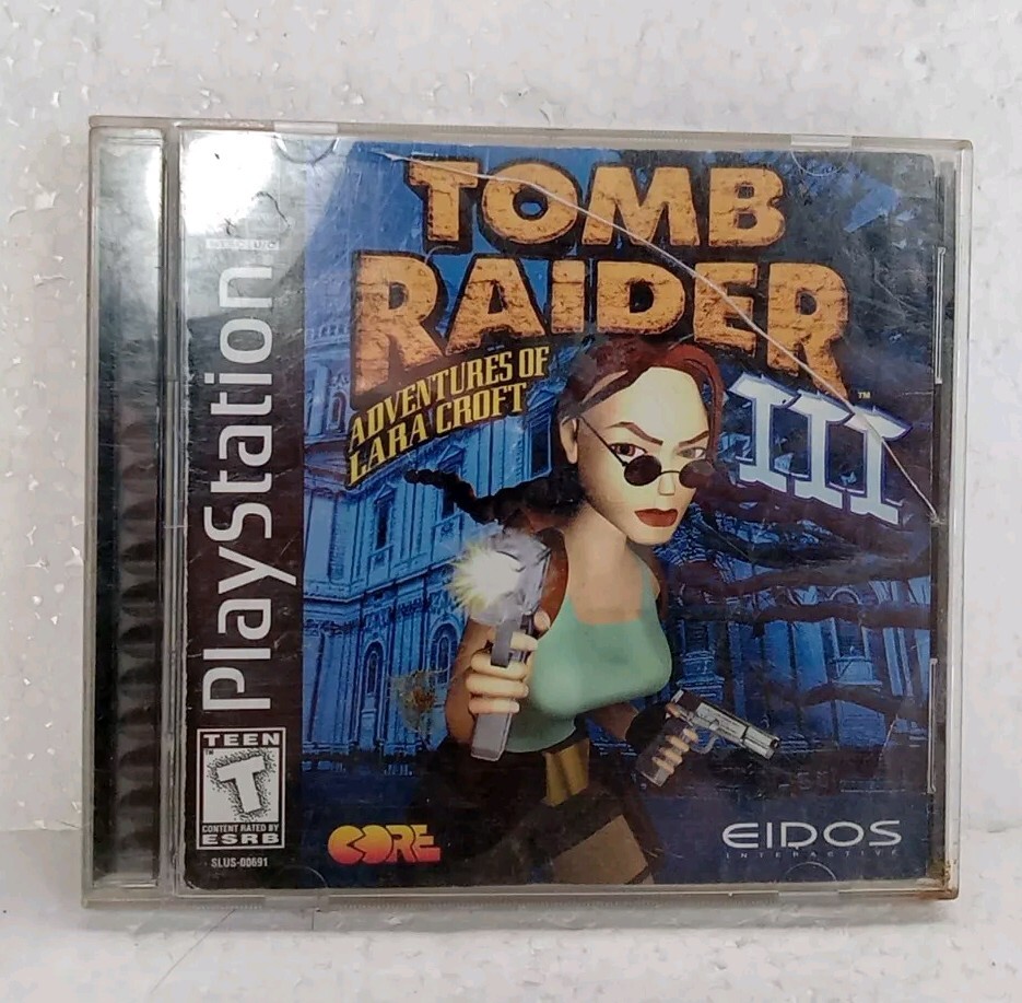 Tomb Raider III Adventures of Lara Croft Sony PlayStation 1 Manual & Case Damage