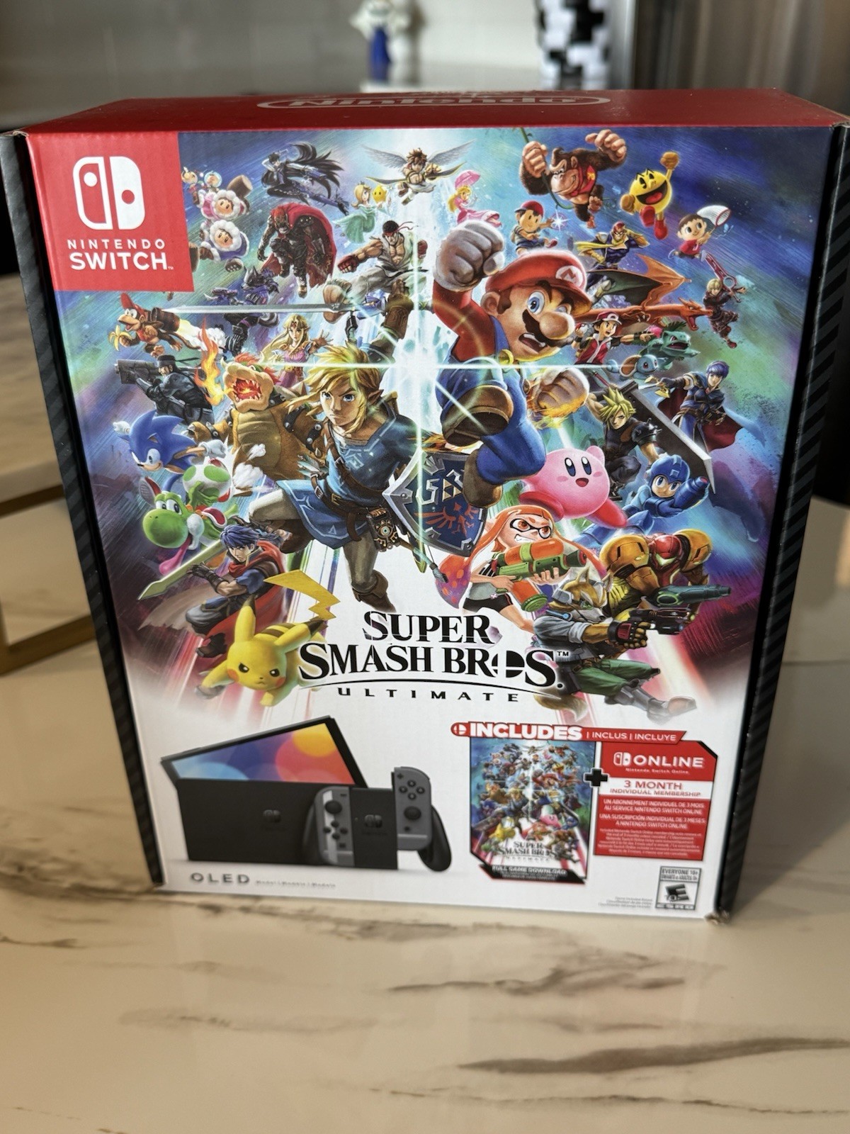 Nintendo Switch (OLED Model) Super Smash Bros. Bundle 64GB Console – Gray