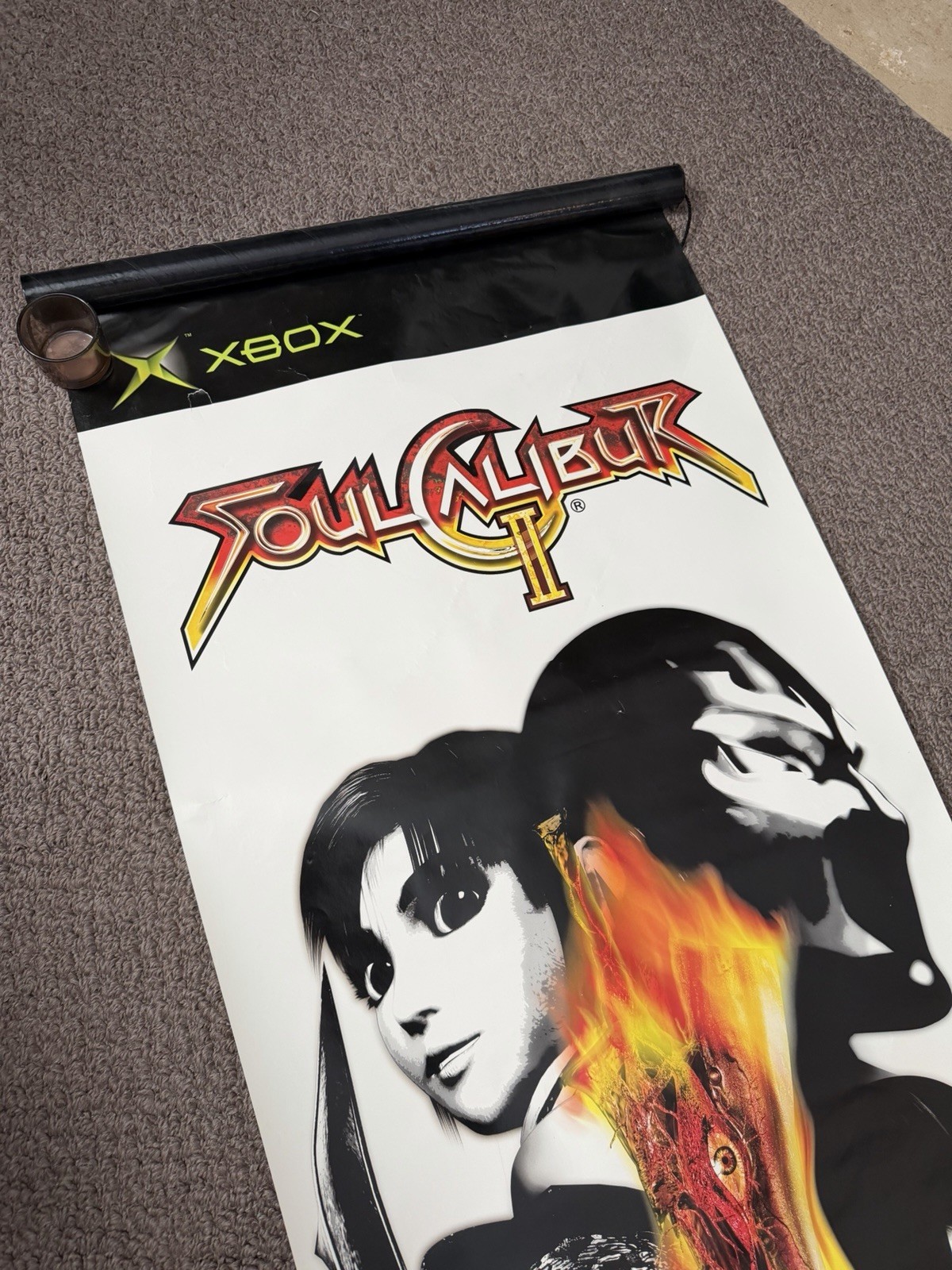 Vintage 2003 Soul Calibur 2 Promo Poster 60×21 Namco Game RARE Original Xbox