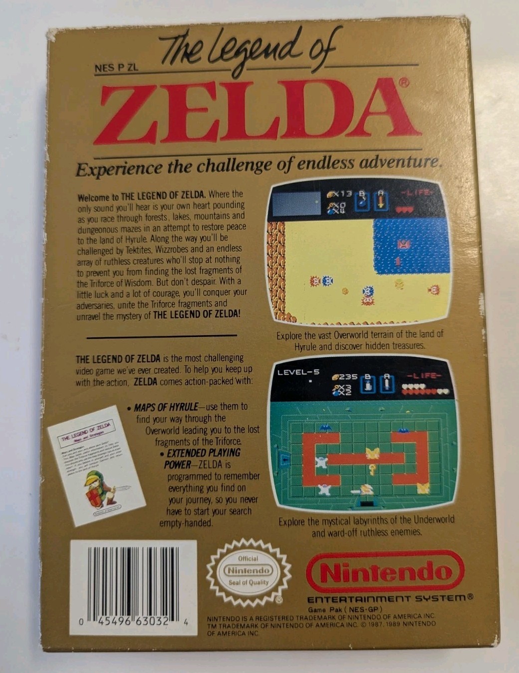 NINTENDO THE LEGEND OF ZELDA IN BOX GOOD NO BOOKLET TESTED.