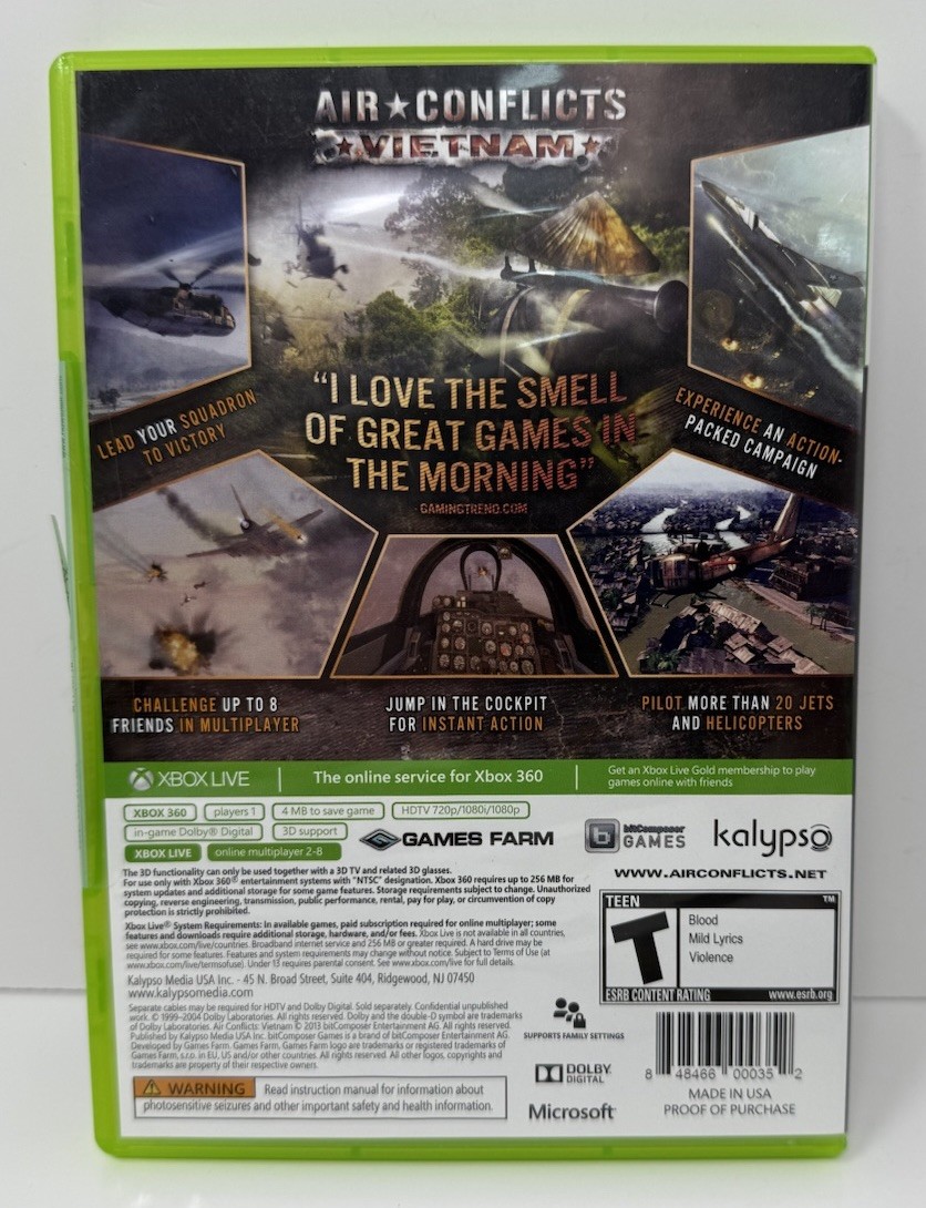 Air Conflicts Vietnam – Microsoft Xbox 360 – MINT COMPLETE