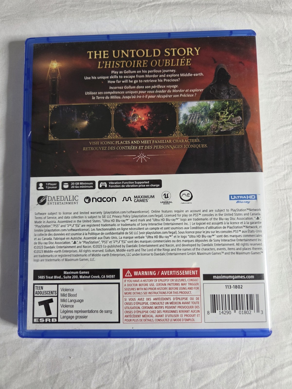 The Lord of the Rings: Gollum (PS5) No Scratches PlayStation 5