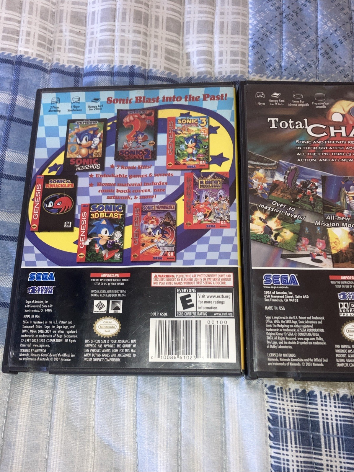 Sonic Adventure DX & Mega Collection Nintendo GameCube CASES ONLY – NO GAMES