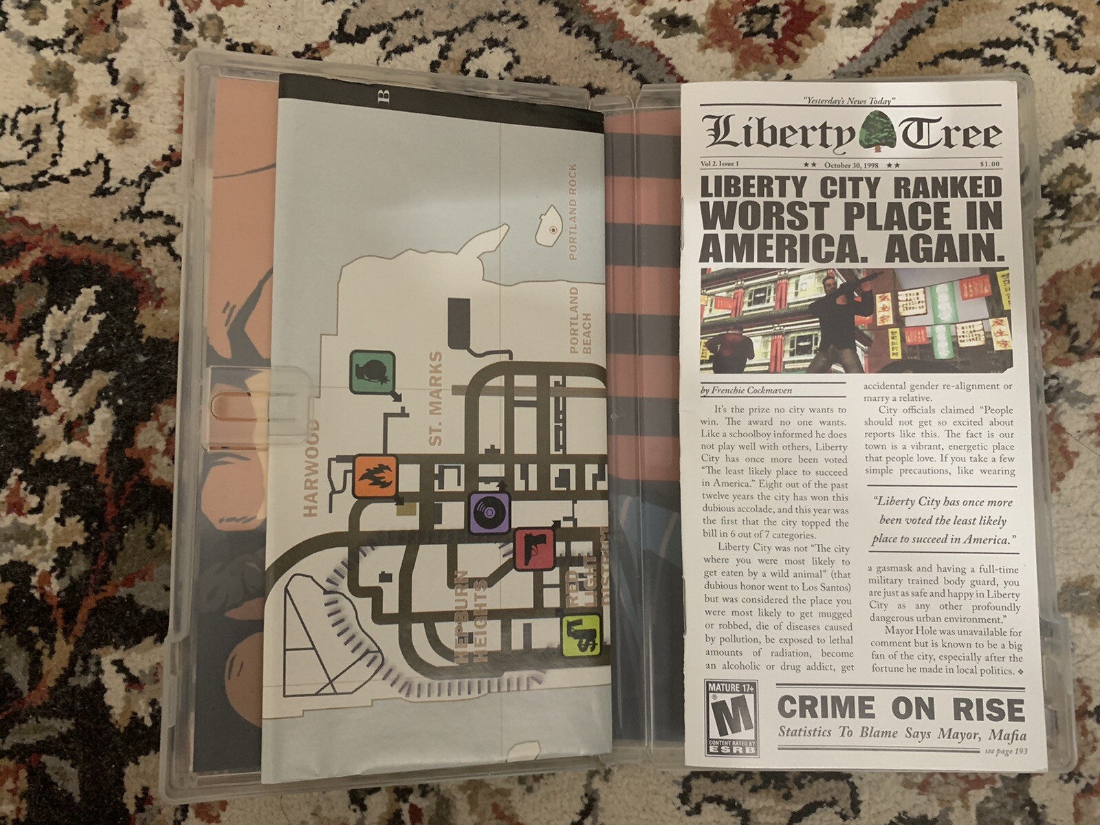 Grand Theft Auto: Liberty City Stories (Sony PSP, 2005) Complete w/Map & Manual
