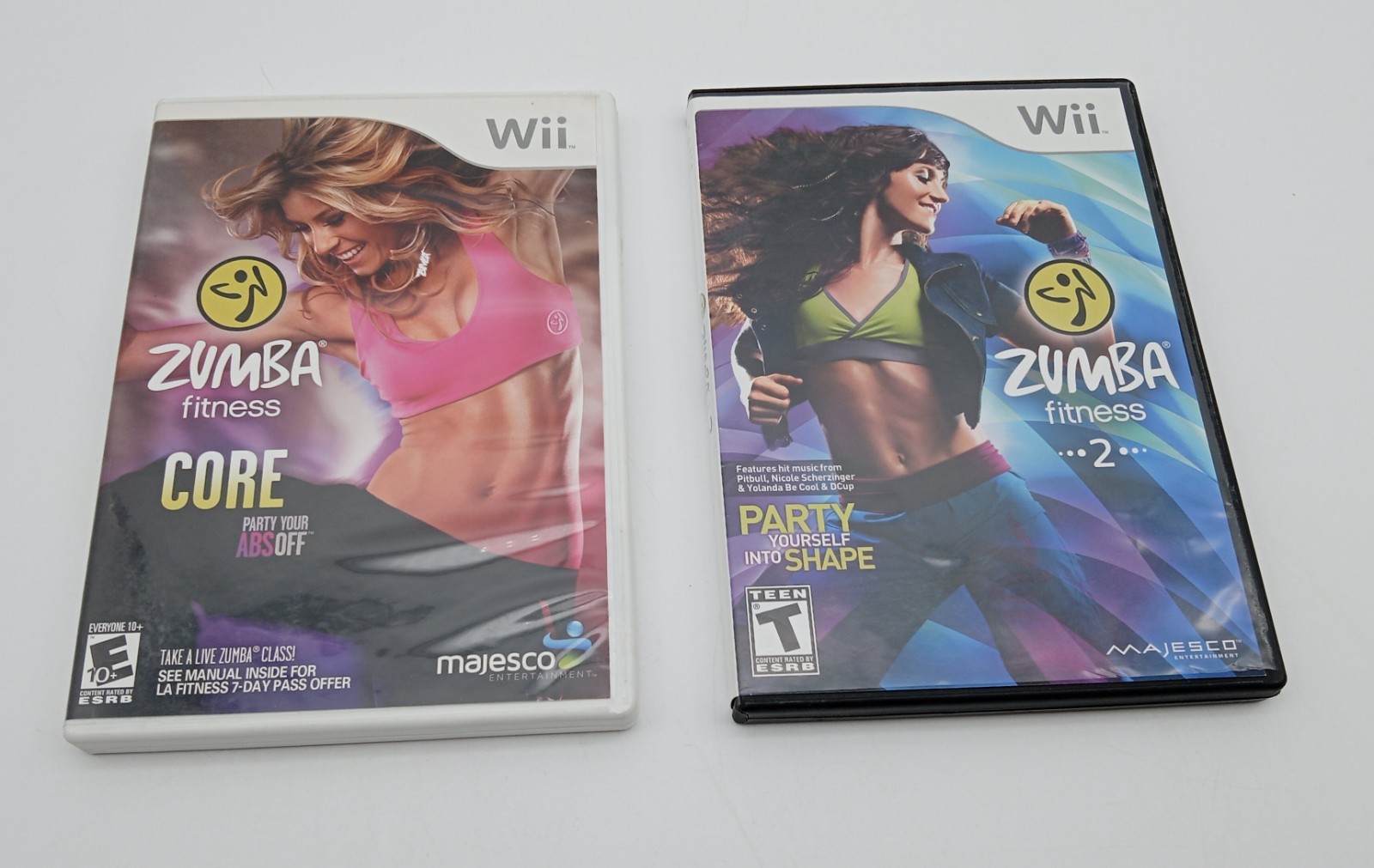 Nintendo Wii Zumba Fitness Core/Zumba Fitness 2 Games Lot of (2)