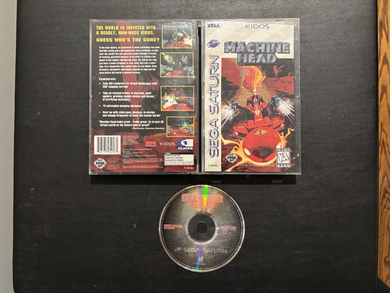 Machine Head (Sega Saturn Eidos 1996) CIB Complete with Reg Card Tested & Works!