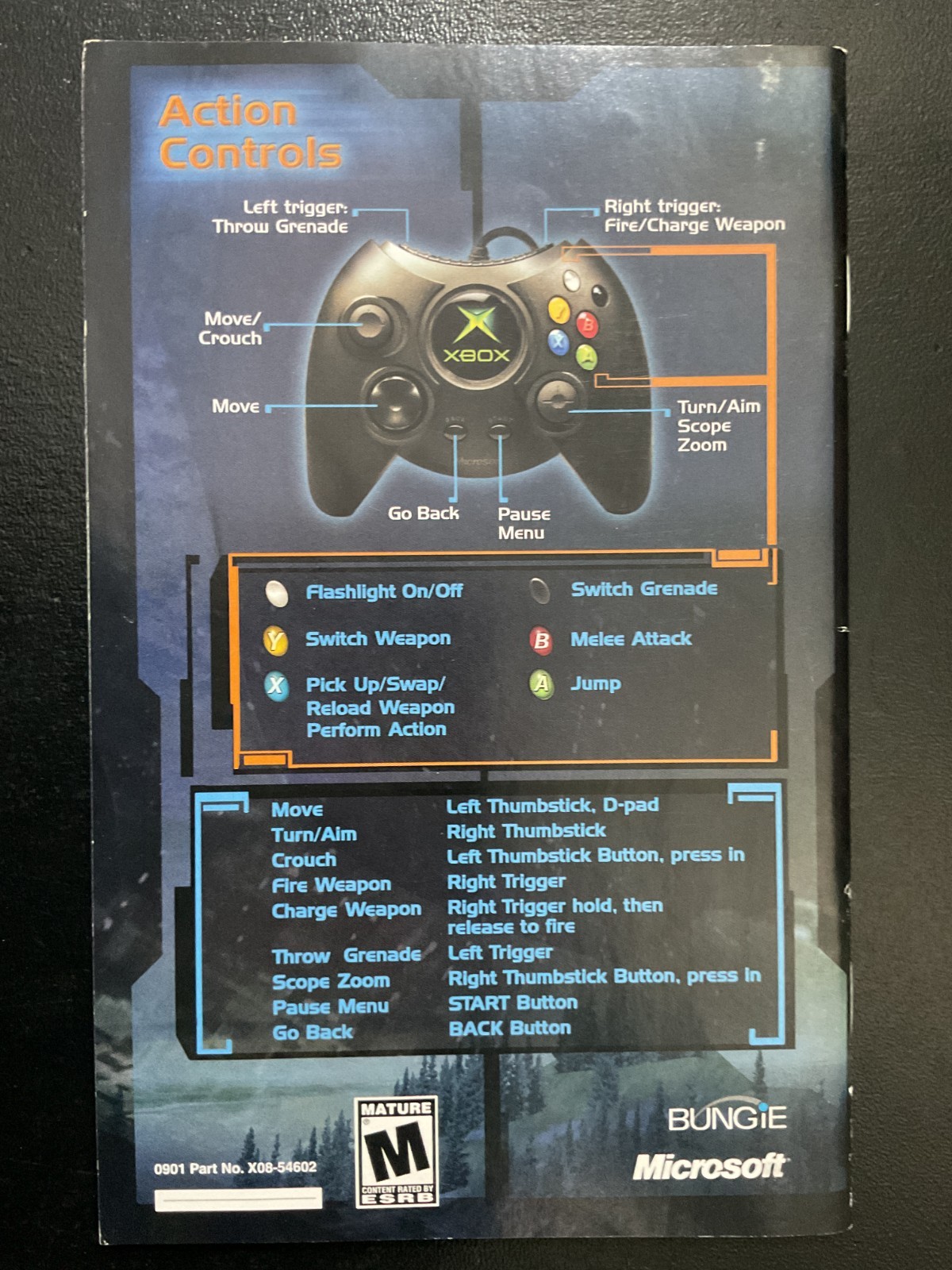 Halo Combat Evolved Microsoft XBOX Instruction Manual Only