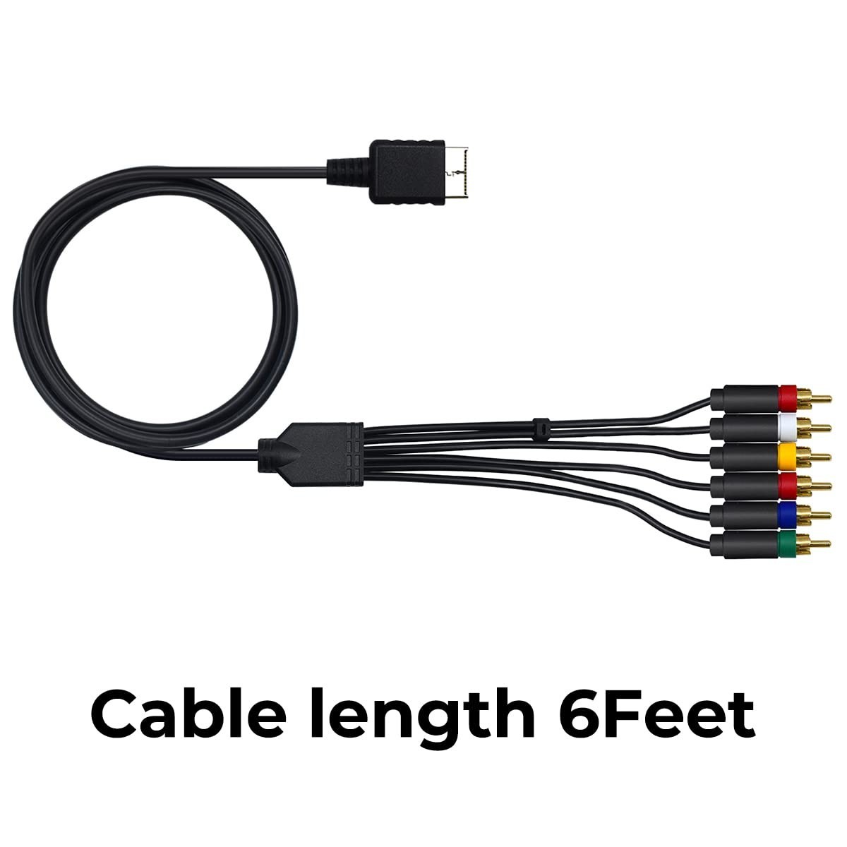 Ypbpr Component + RCA Composite Video Cable for PS1/PS2/PS3 – 6ft, 2-in-1