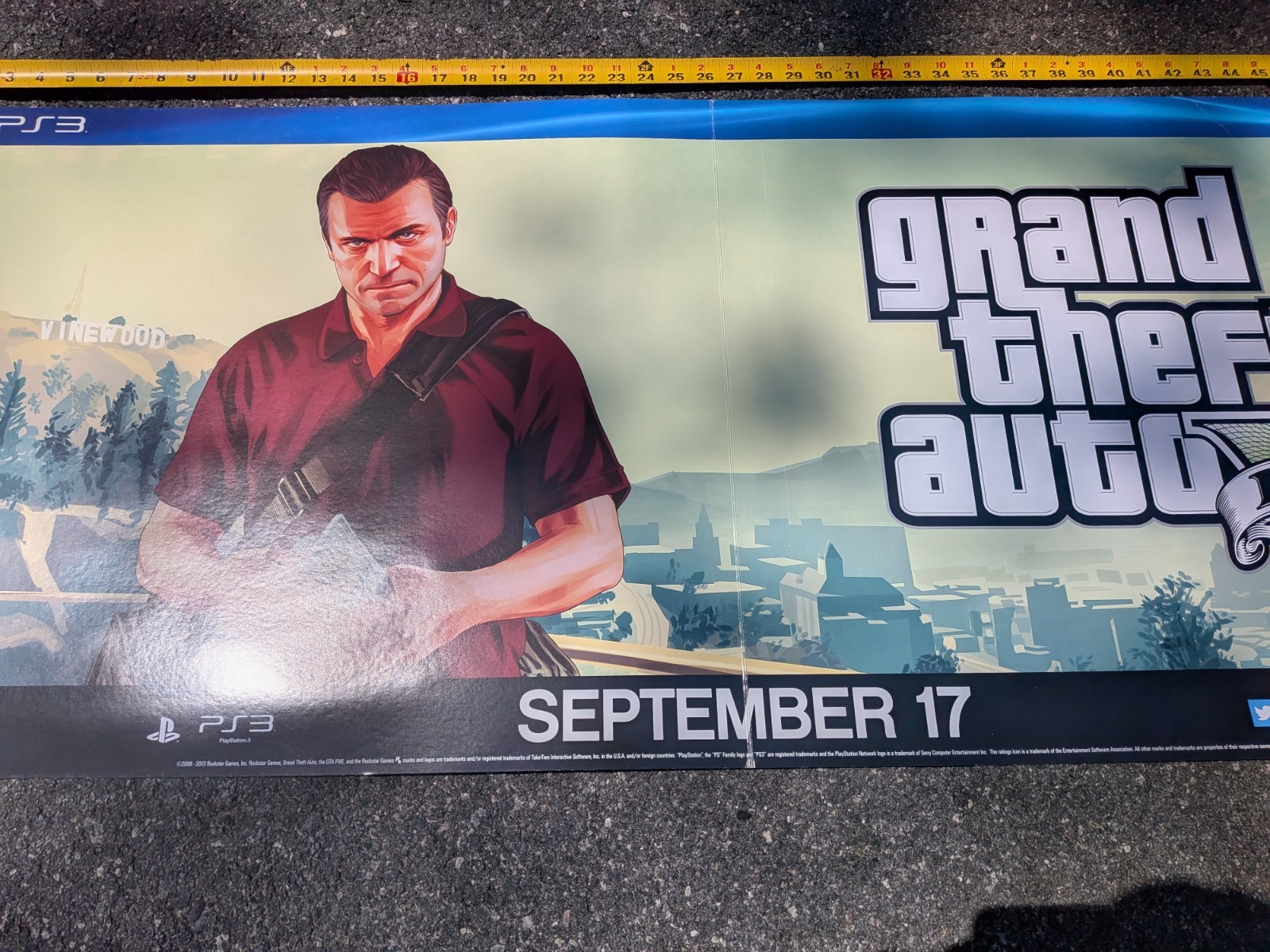 Grand Theft Auto V Promo Banner Poster GameStop RARE GTA 5 Michael Promotional