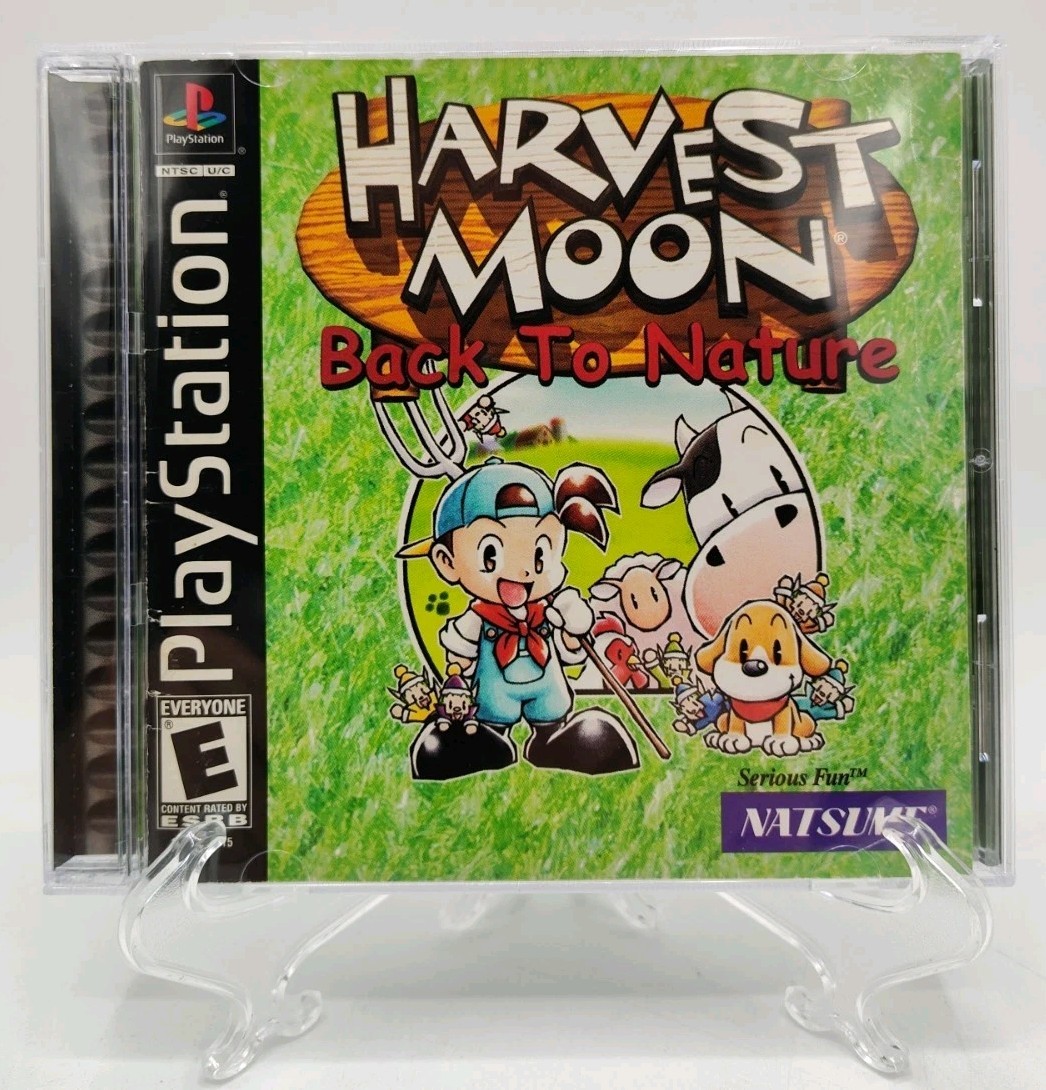 Harvest Moon: Back to Nature (PS1, 2000) *CIB w/ Reg Card + Case Protector* VGC