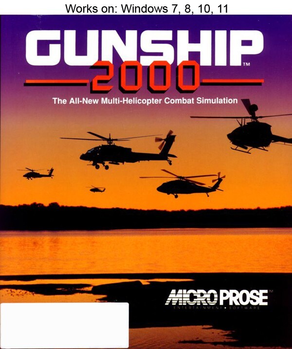 Gunship+Gunship 2000 PC Game Microprose Windows 10 11