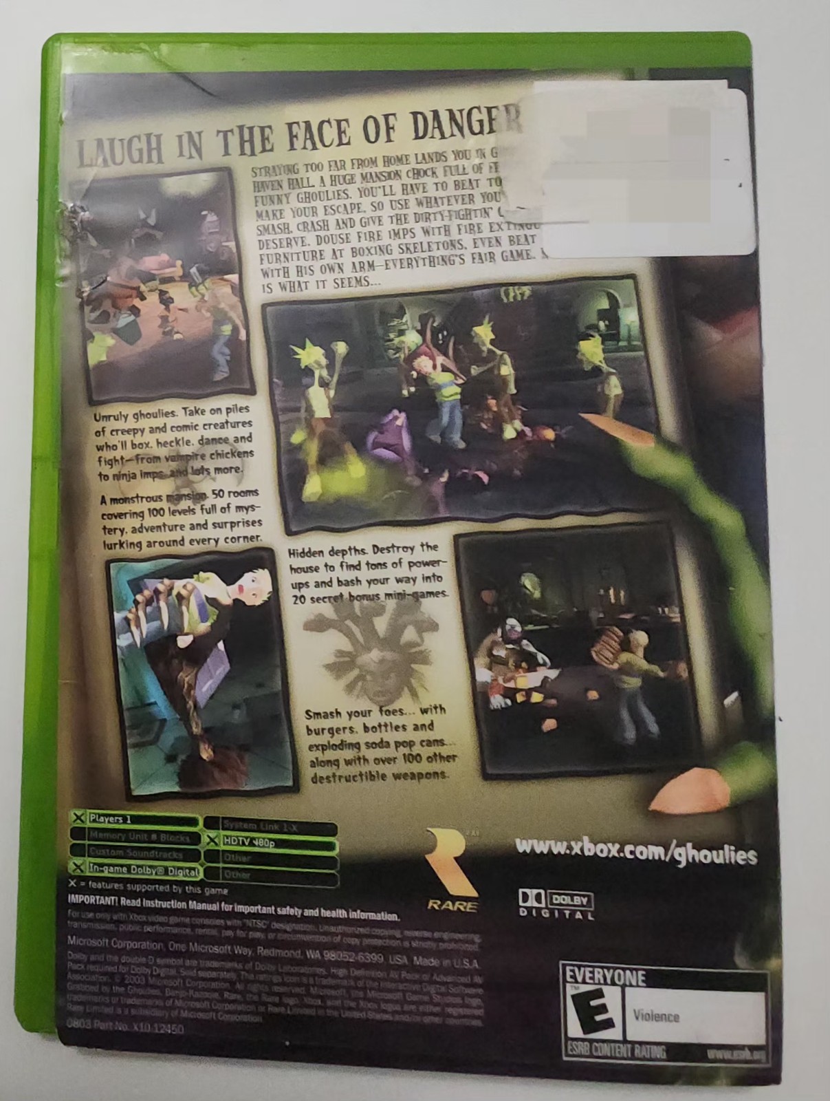 XBOX Grabbed by the Ghoulies (Microsoft Xbox, 2003) Original Game Rare