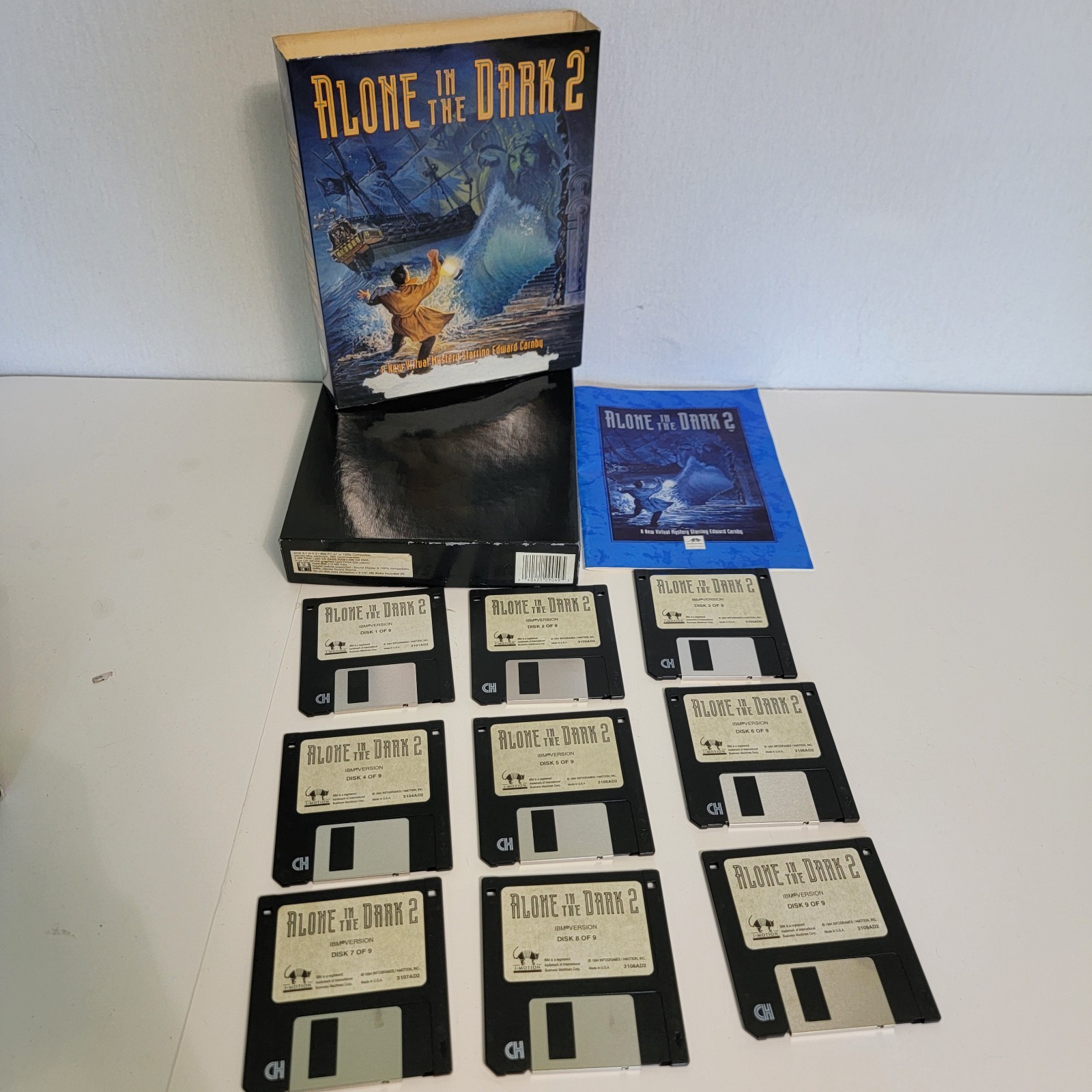 Alone In The Dark 2 (1993, PC) – Big Box CIB – IBM 3.5” – Mint Complete – Extras