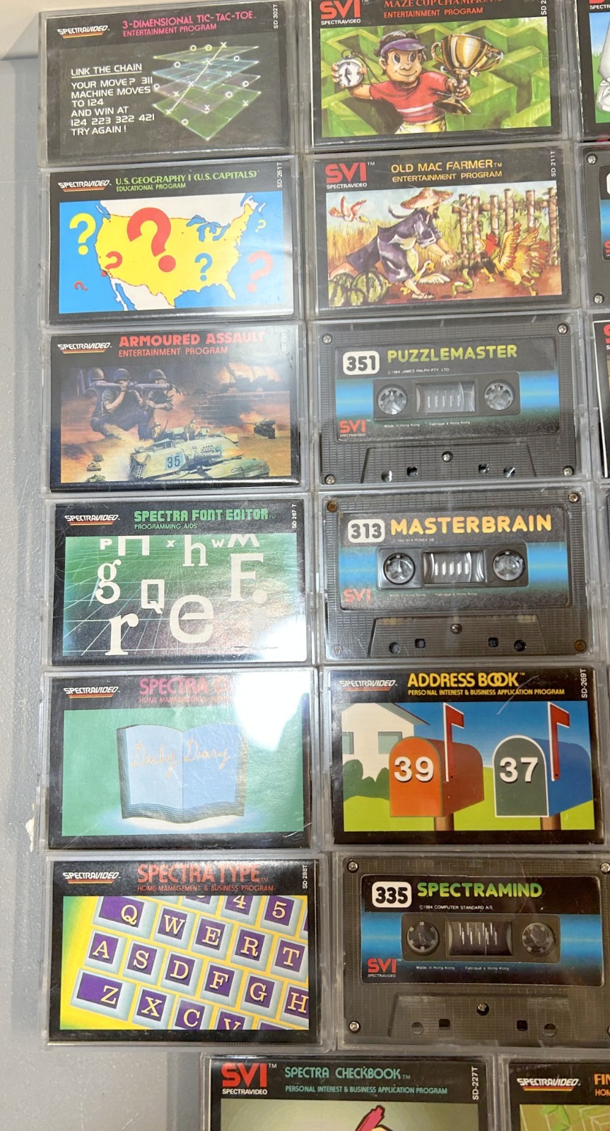 Large Lot of 40 Vintage SpectraVideo Cassette Video Games