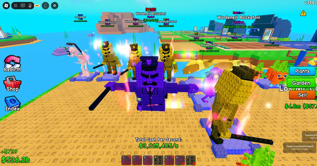 🔥 Plants Vs Brainrots | Wardenelli Brickatoni 🔥15-38K/sec