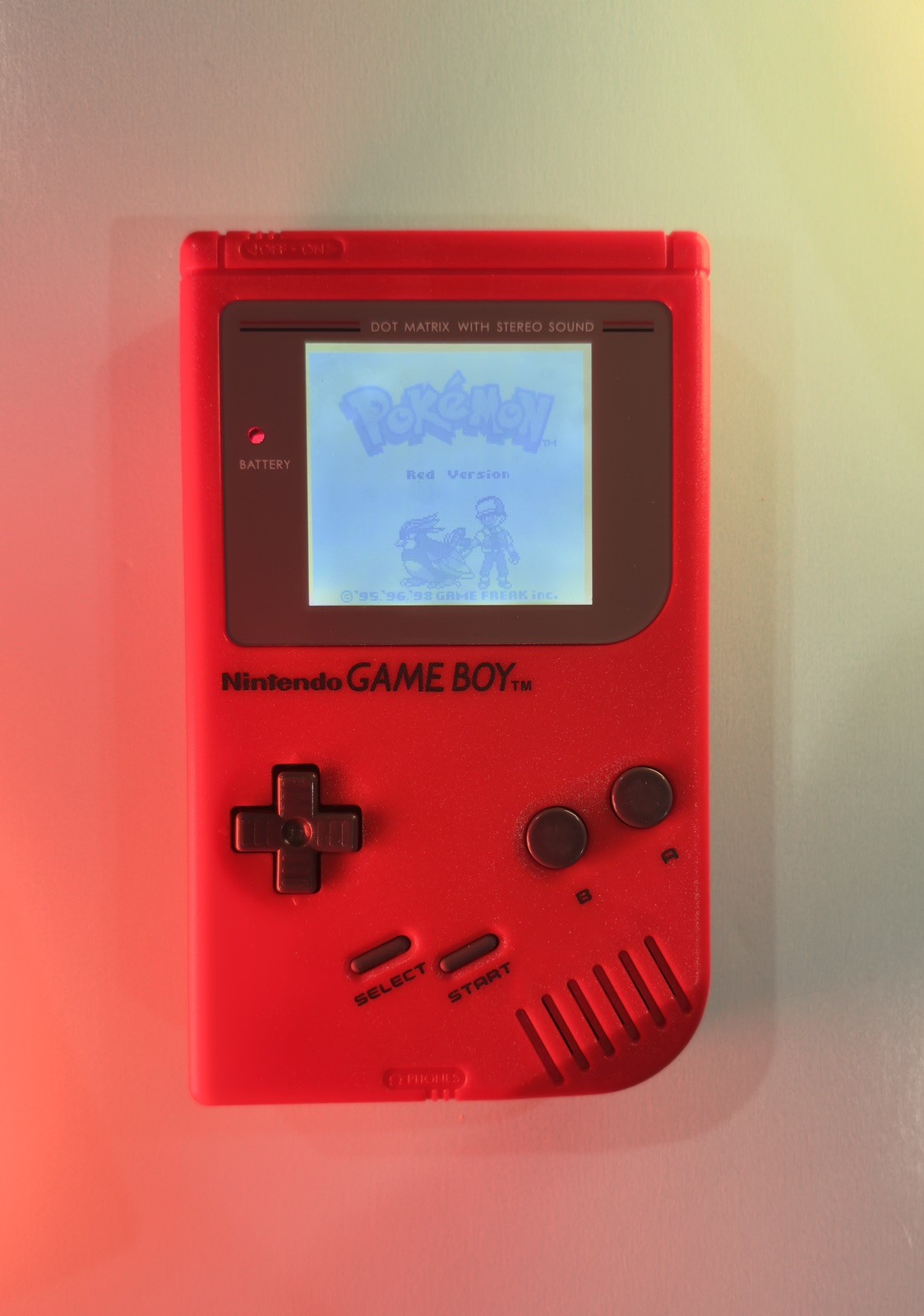 Retro Original Nintendo Game Boy Original DMG-01 RED Backlit Mod!