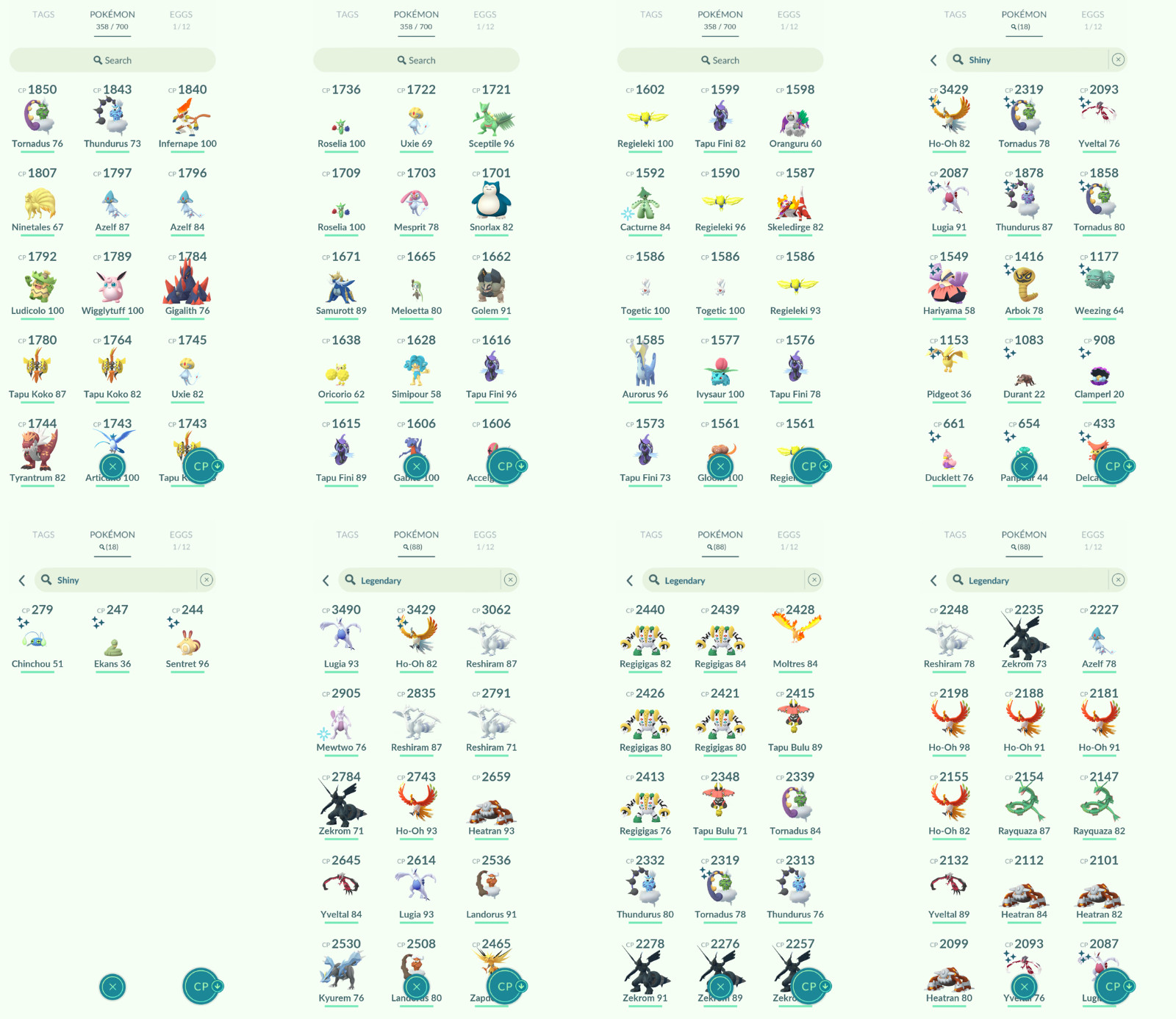 Pokémon Acc Go – Level 56 – 18 Shiny – 88 Legendary – Instant D3livery