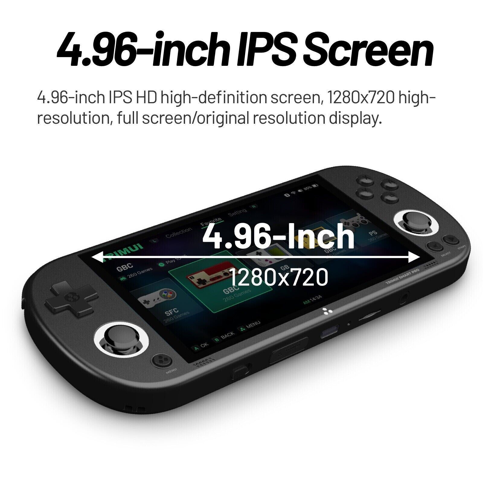 TRIMUI SMART PRO 128GB CONSOLE 12000 GAMES PORTABLE DISPLAY 4.96 GREY RETRO
