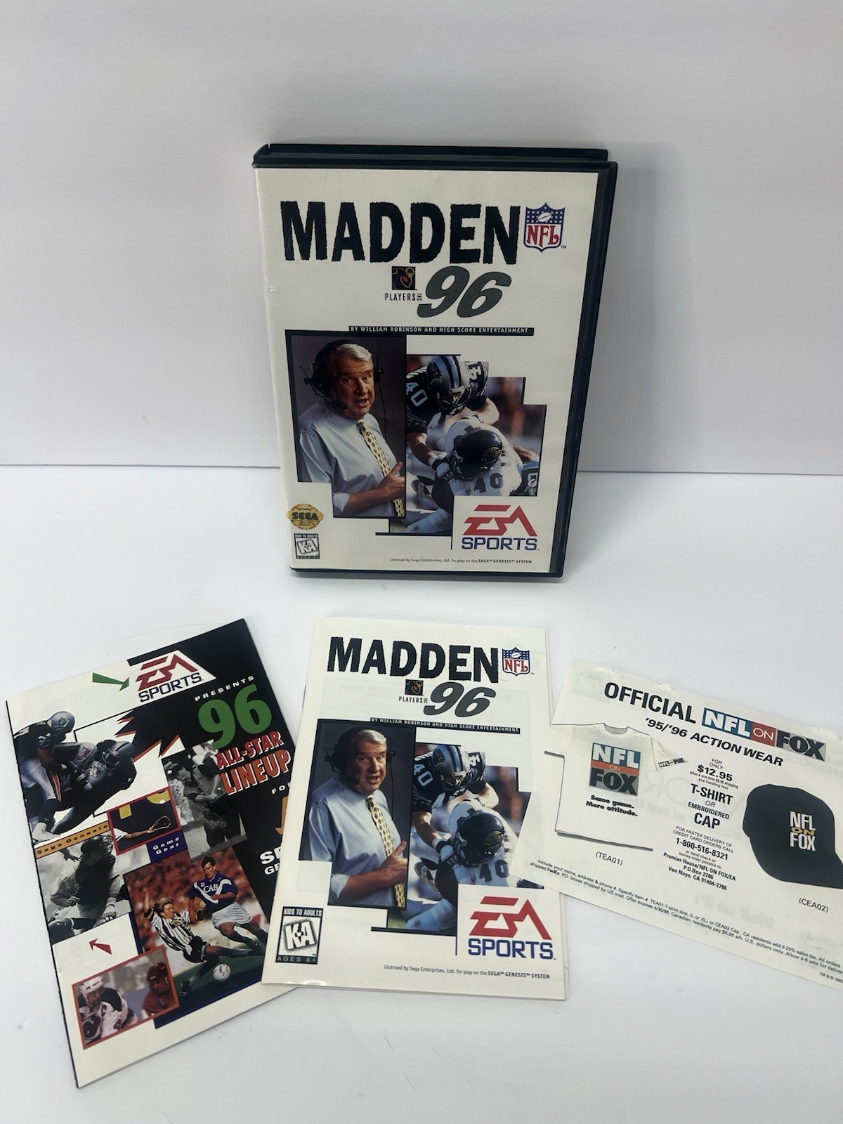 Madden NFL 96(Sega Genesis, 1995) With Manual And Promo Booklets EA Sports