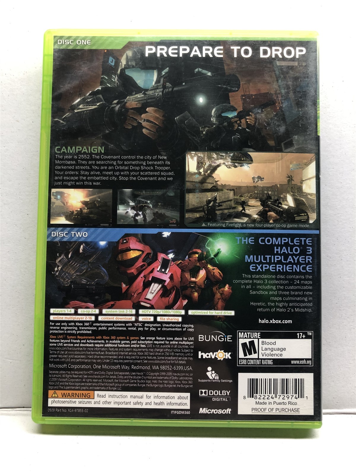 Halo 3: ODST (Xbox 360, 2009) Complete w/ Manual – Tested Working – Free Ship