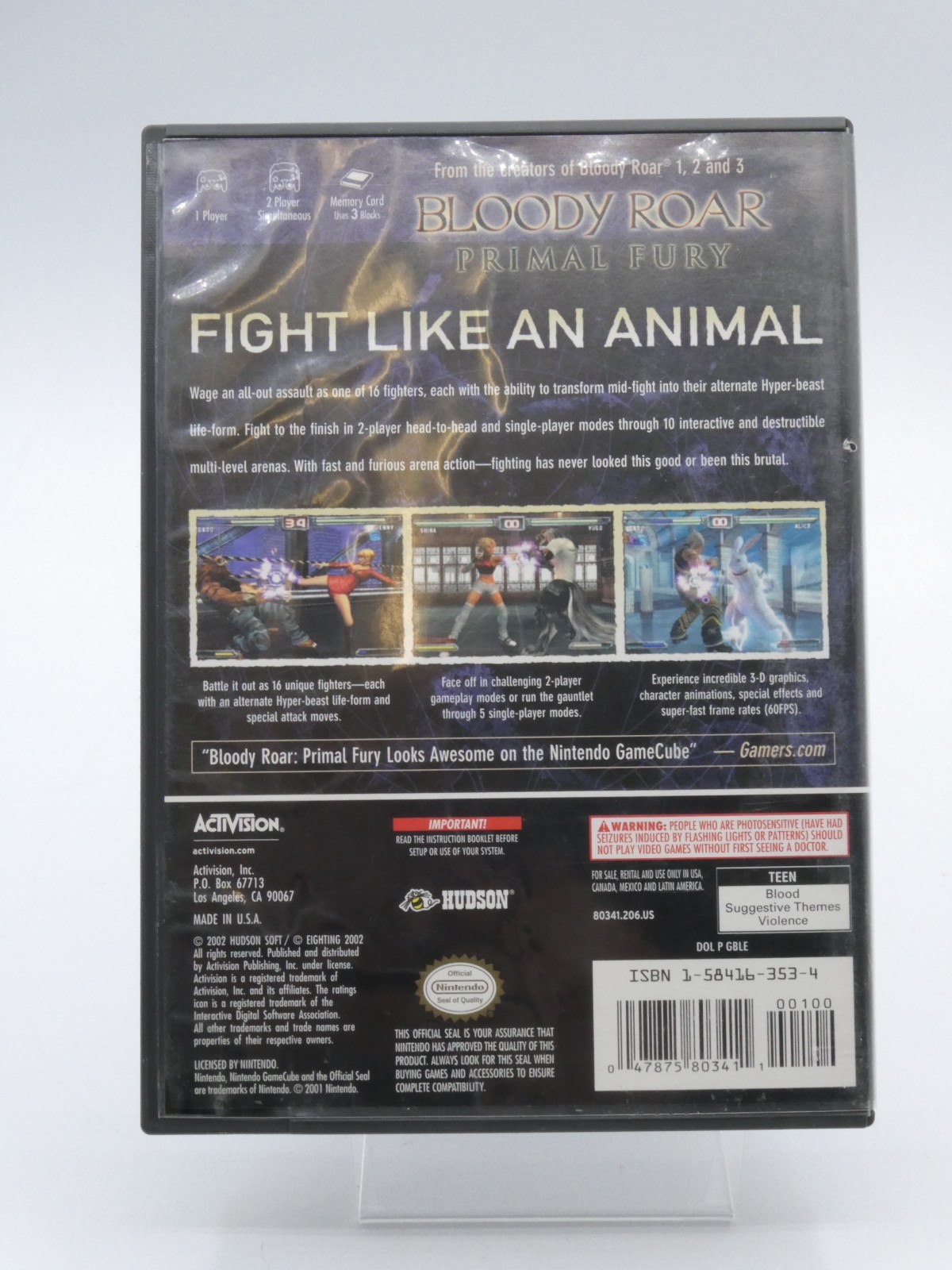 Bloody Roar: Primal Fury Nintendo GameCube No Manual Game in Case Tested