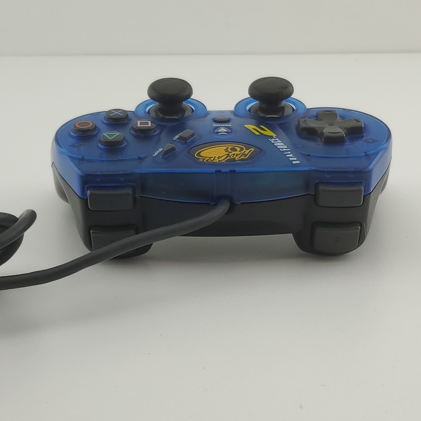 Mad Catz 8216 Dual Force 2 Wired Gaming Controller Translucent Blue For PS2