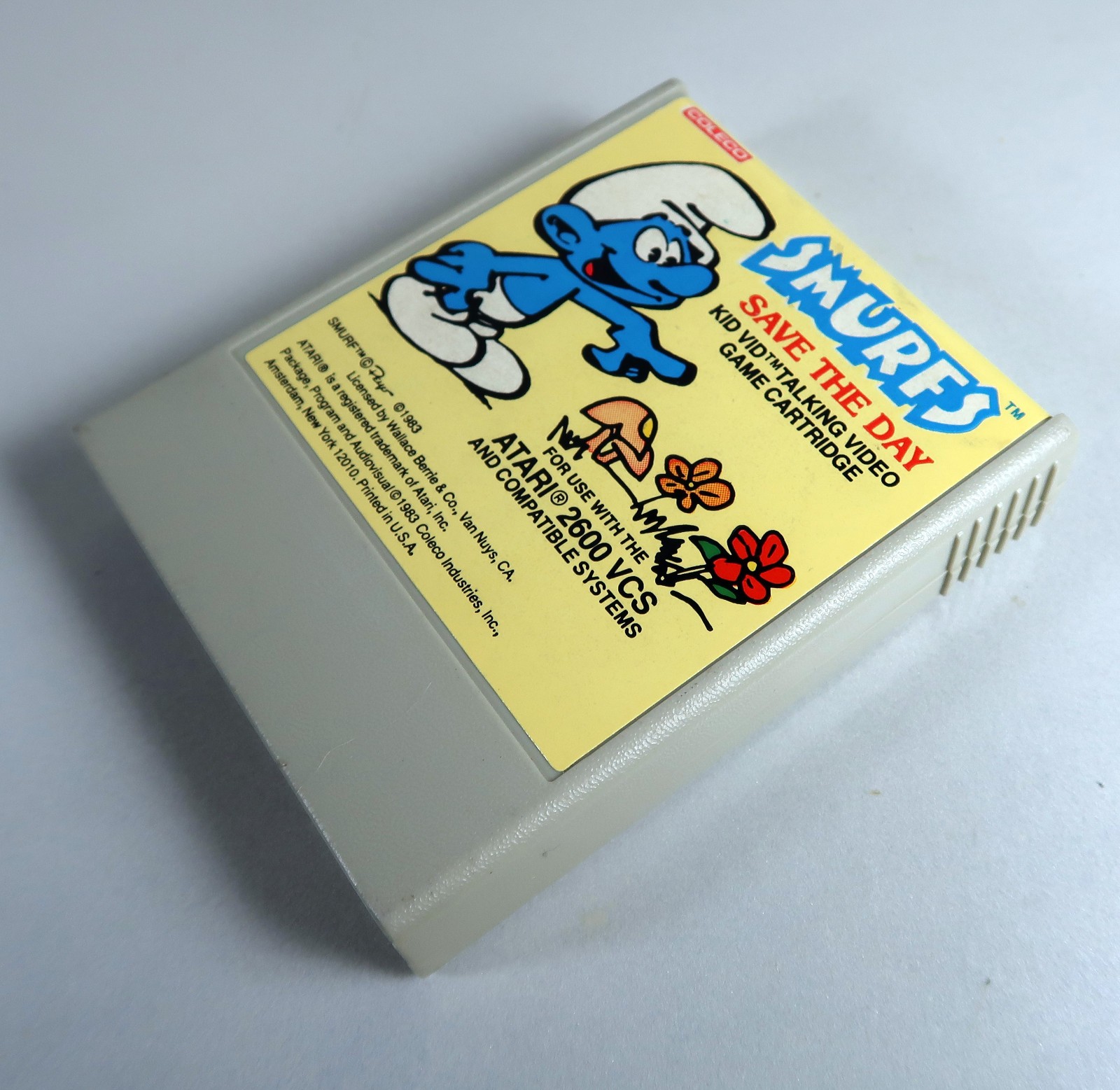 Atari 2600: Smurfs Save the Day Coleco Kid Vid Talking Game Cartridge Works/READ