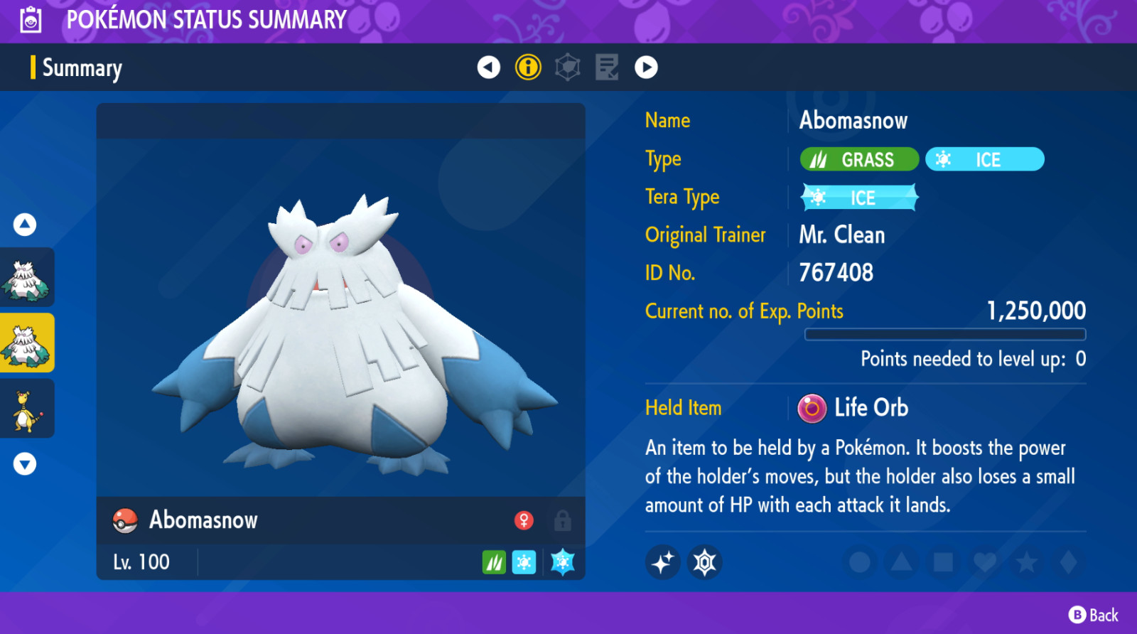 6IV ✨ SHINY ABOMASNOW ✨POKEMON SCARLET & VIOLET EV’D BATTLE READY OR NON-SHINY